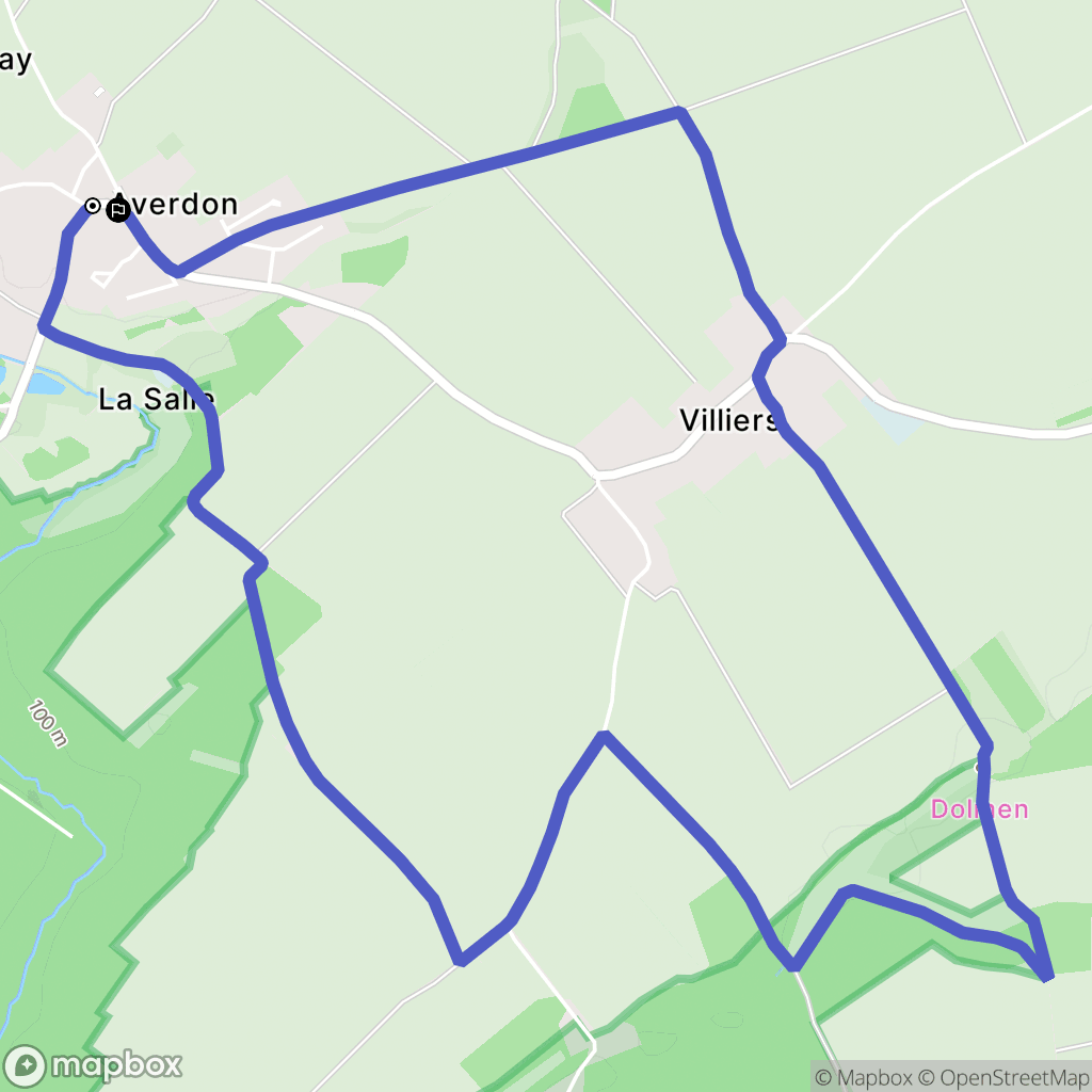 Averdon : carte du parcours de randonnée - France