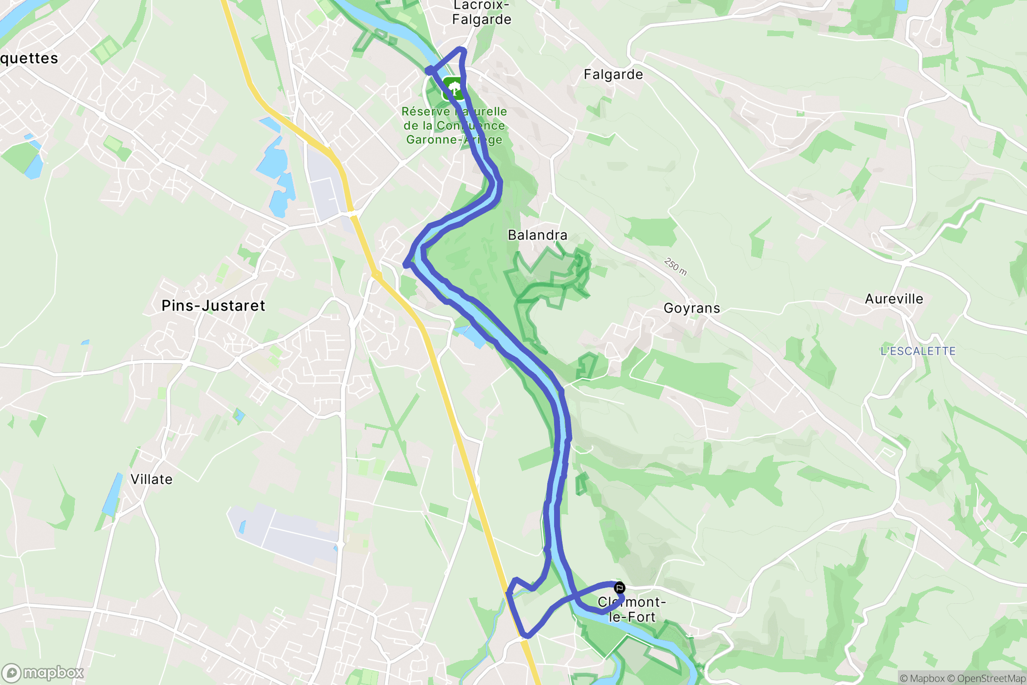 Clermont-le-Fort : carte du parcours de randonnée - France