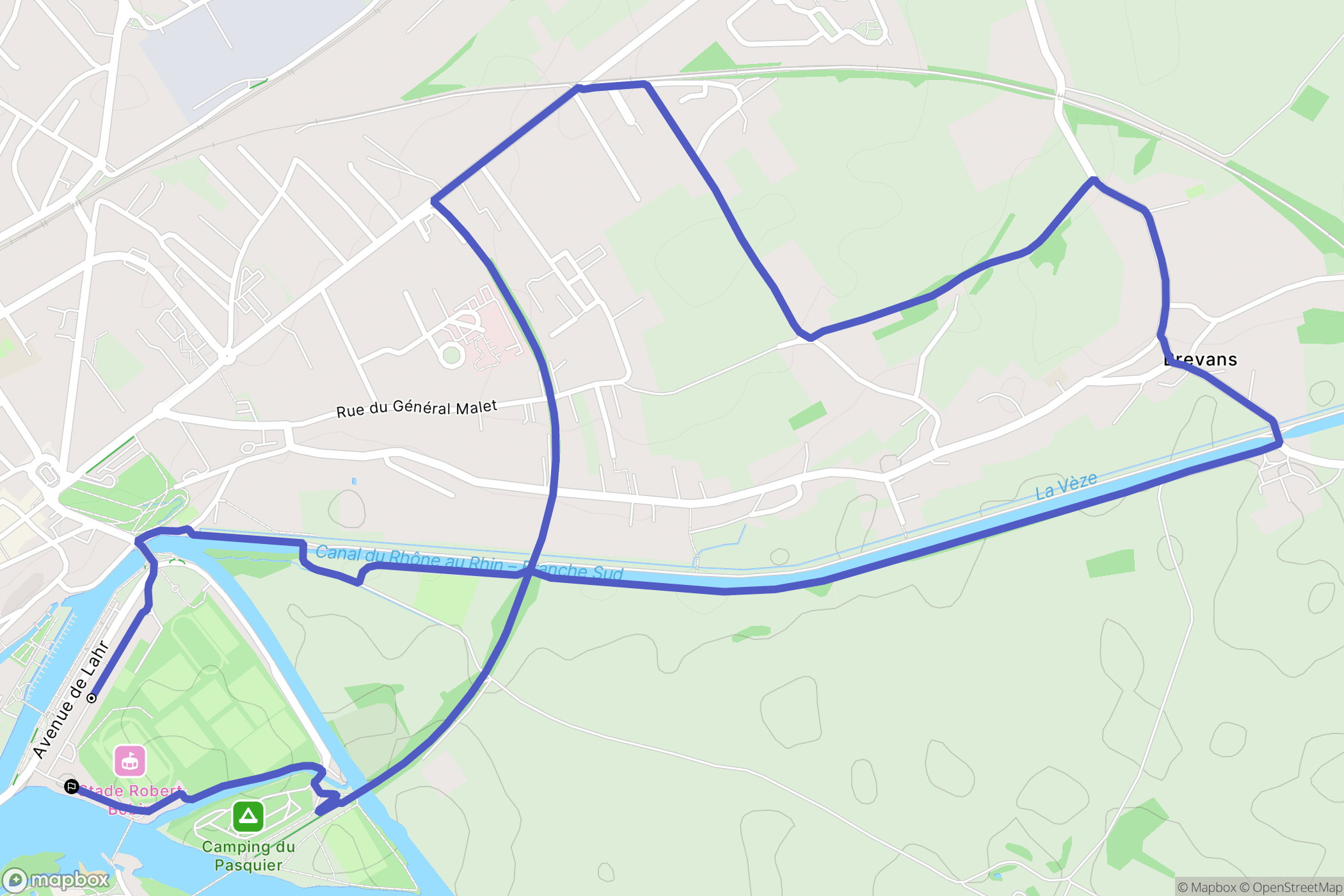 Dole : carte du parcours de randonnée - France