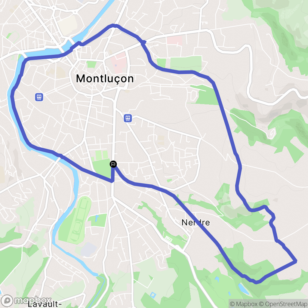 Montluçon : carte du parcours de randonnée - France