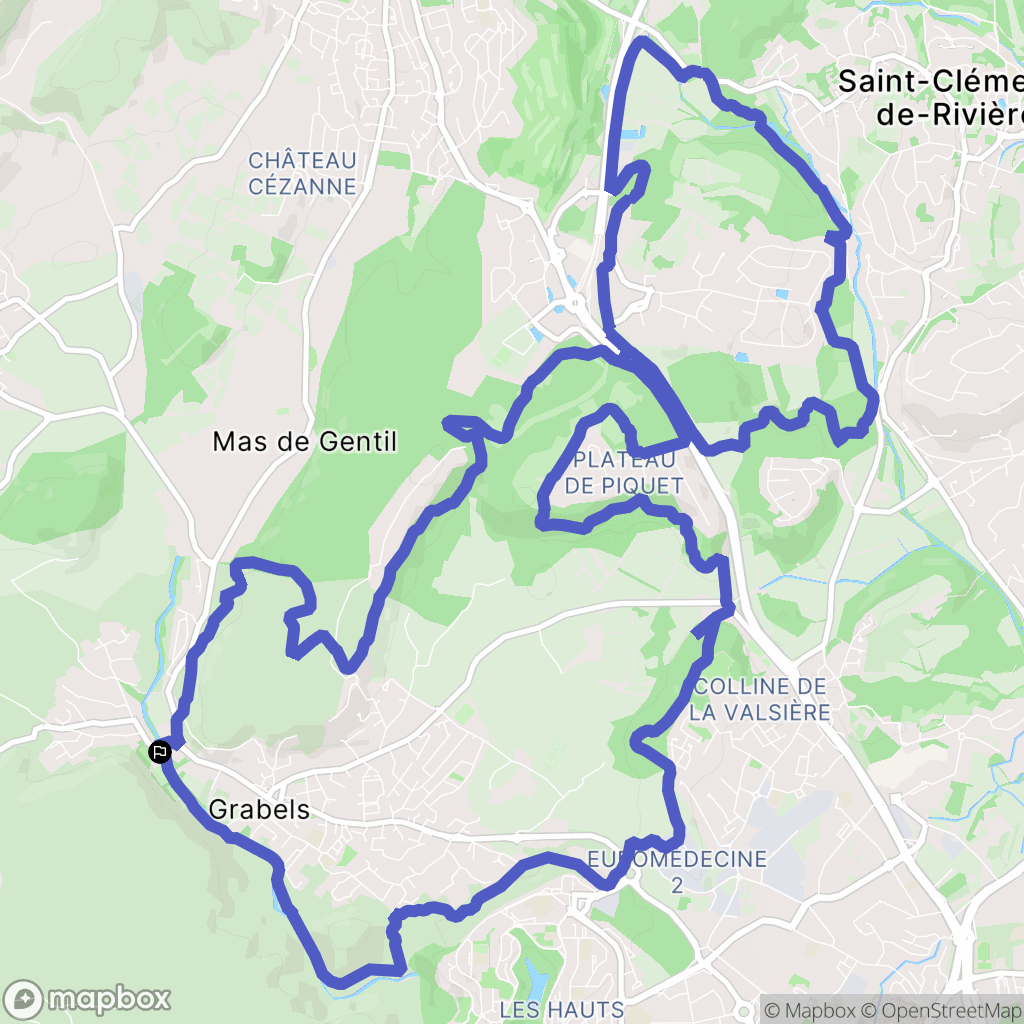 Grabels : carte du parcours de randonnée - France