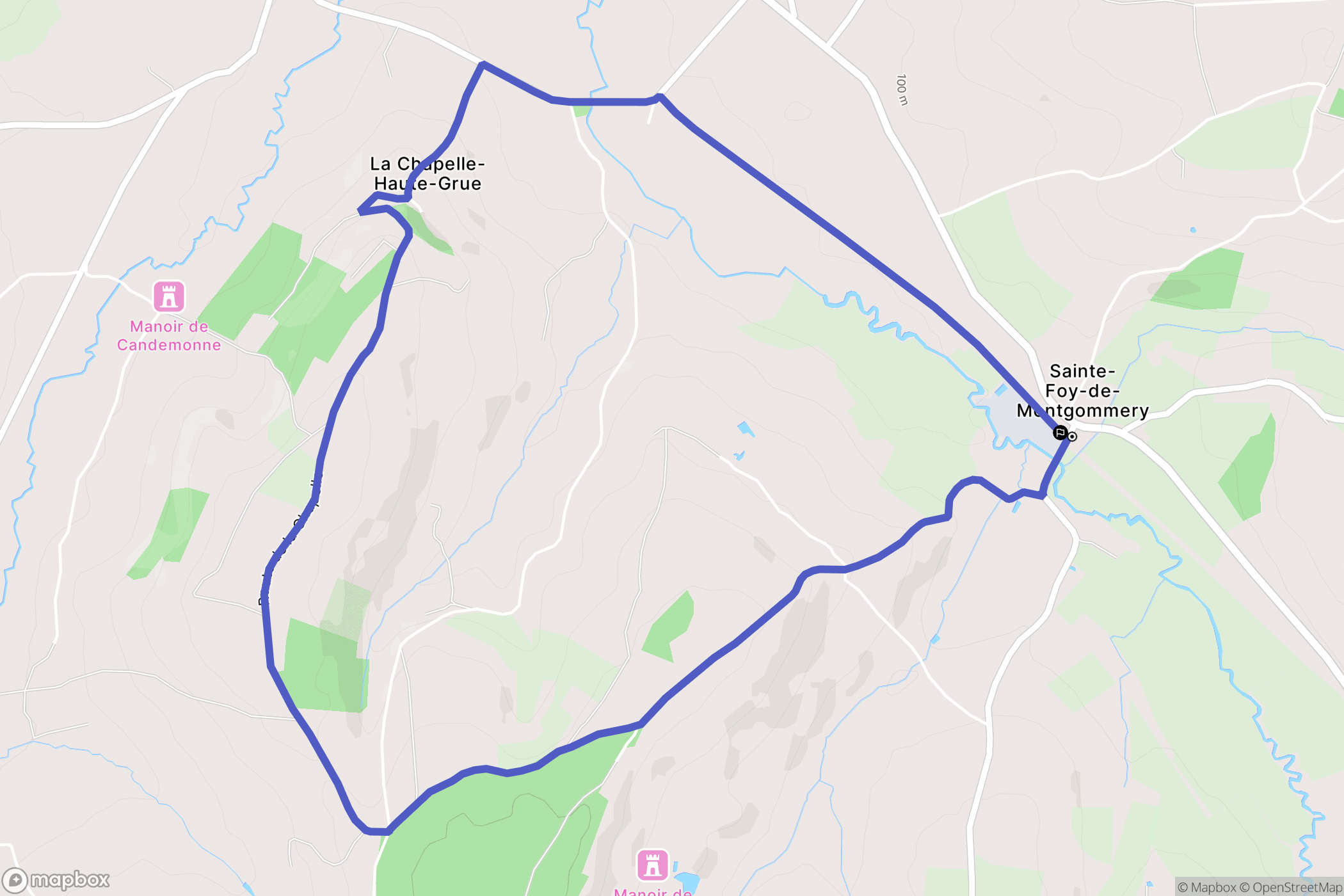 Val-de-Vie : carte du parcours de randonnée - France