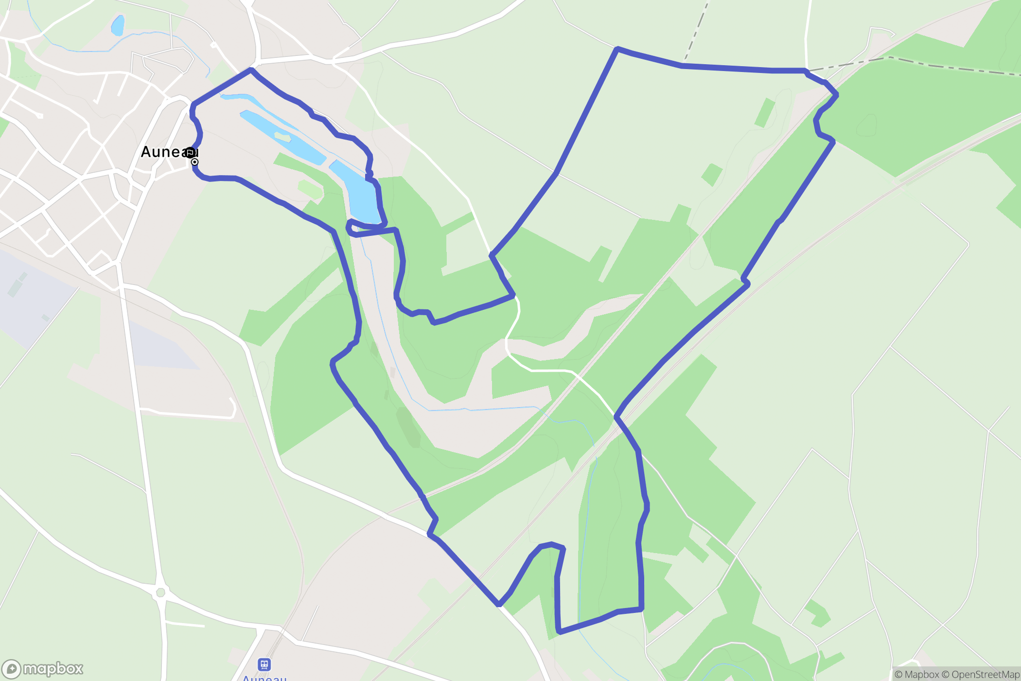 Auneau-Bleury-Saint-Symphorien : carte du parcours de randonnée - France