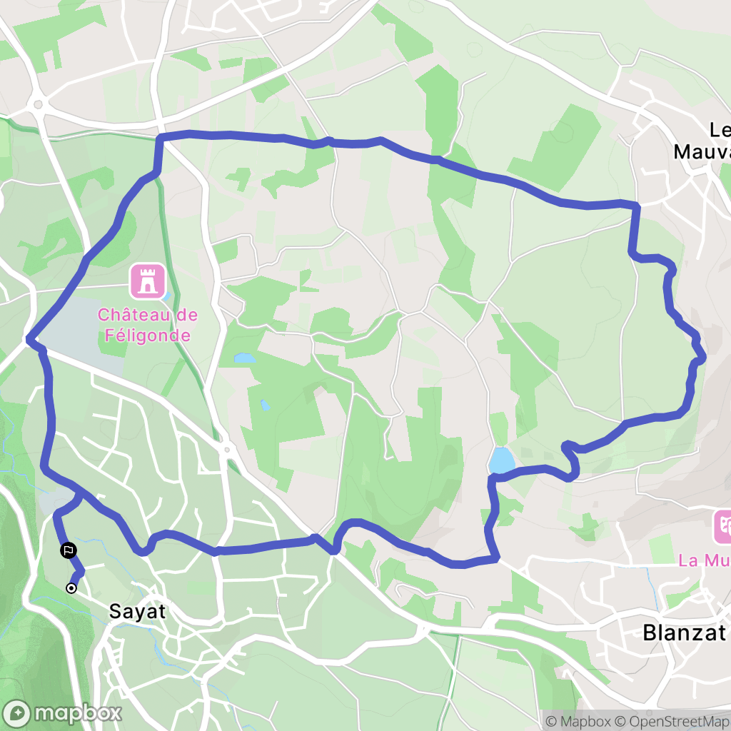 Sayat : carte du parcours de randonnée - France