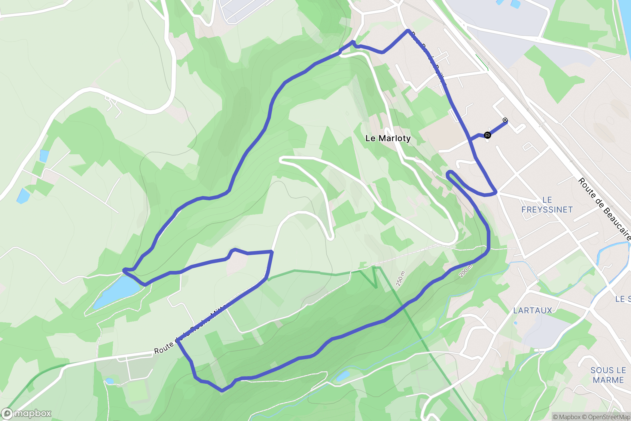 Givors : carte du parcours de randonnée - France