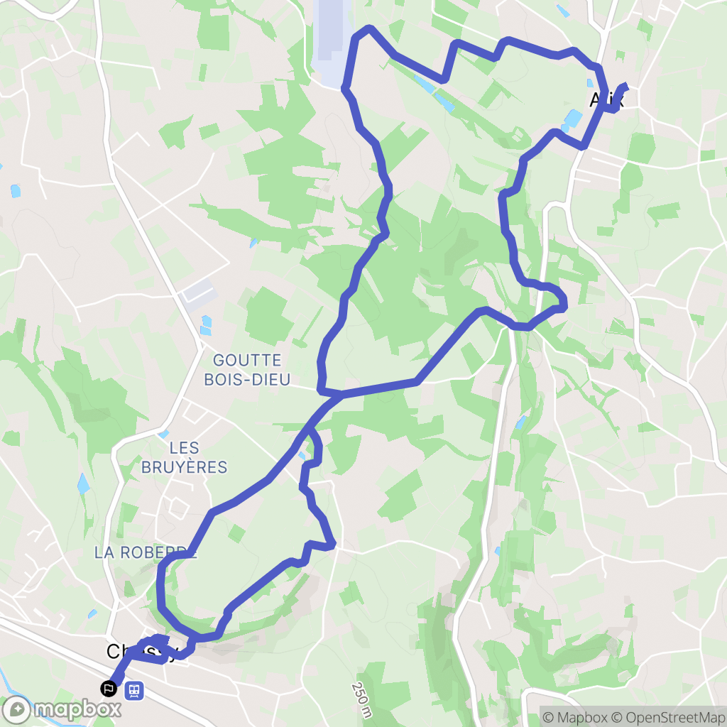Chessy : carte du parcours de randonnée - France