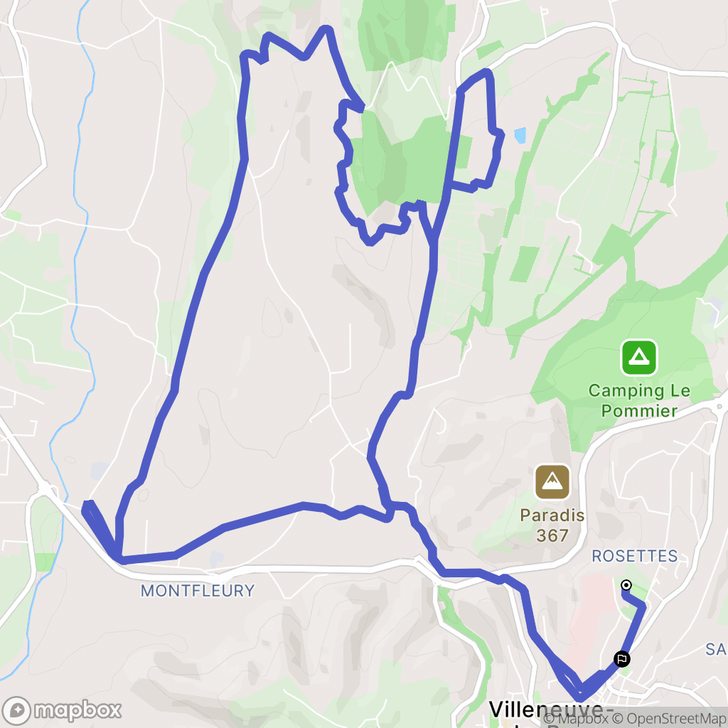 Villeneuve-de-Berg : carte du parcours de randonnée - France