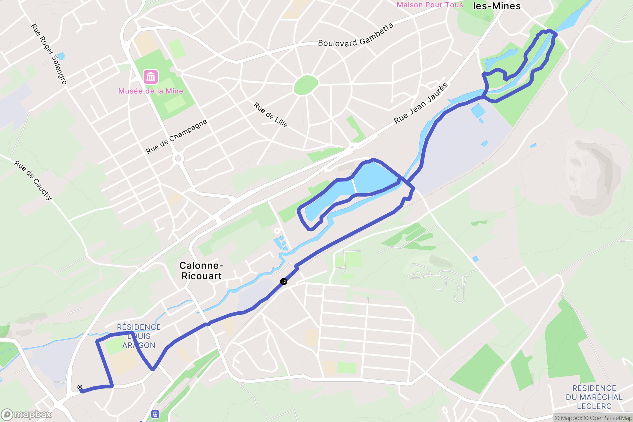 Calonne-Ricouart : carte du parcours de randonnée - France
