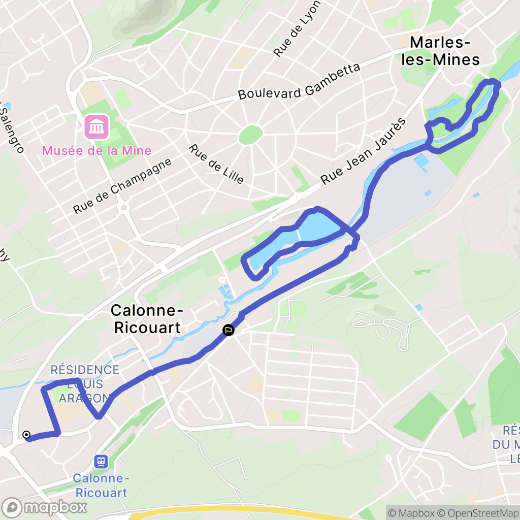 Calonne-Ricouart : carte du parcours de randonnée - France
