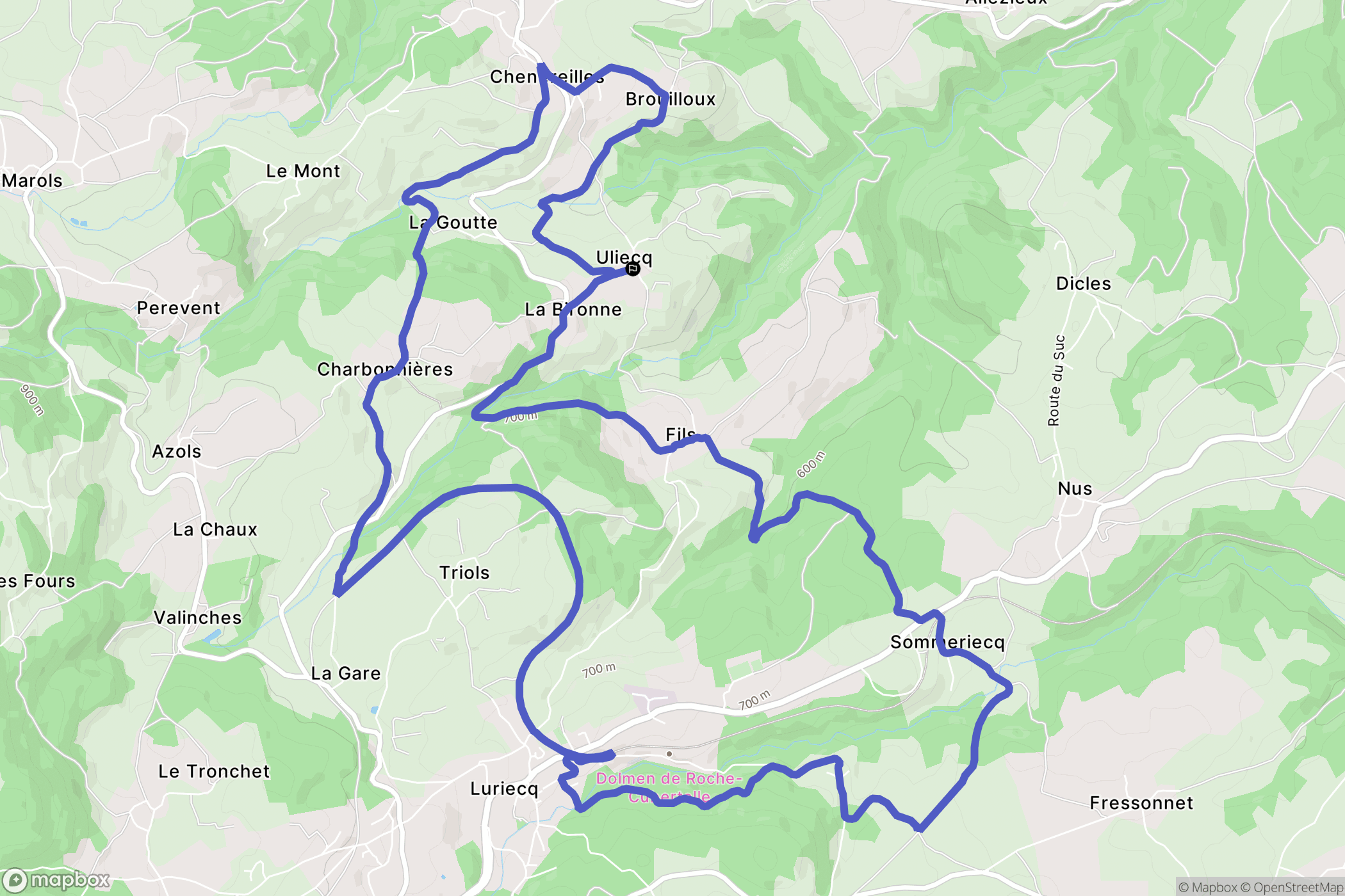 Chenereilles : carte du parcours de randonnée - France