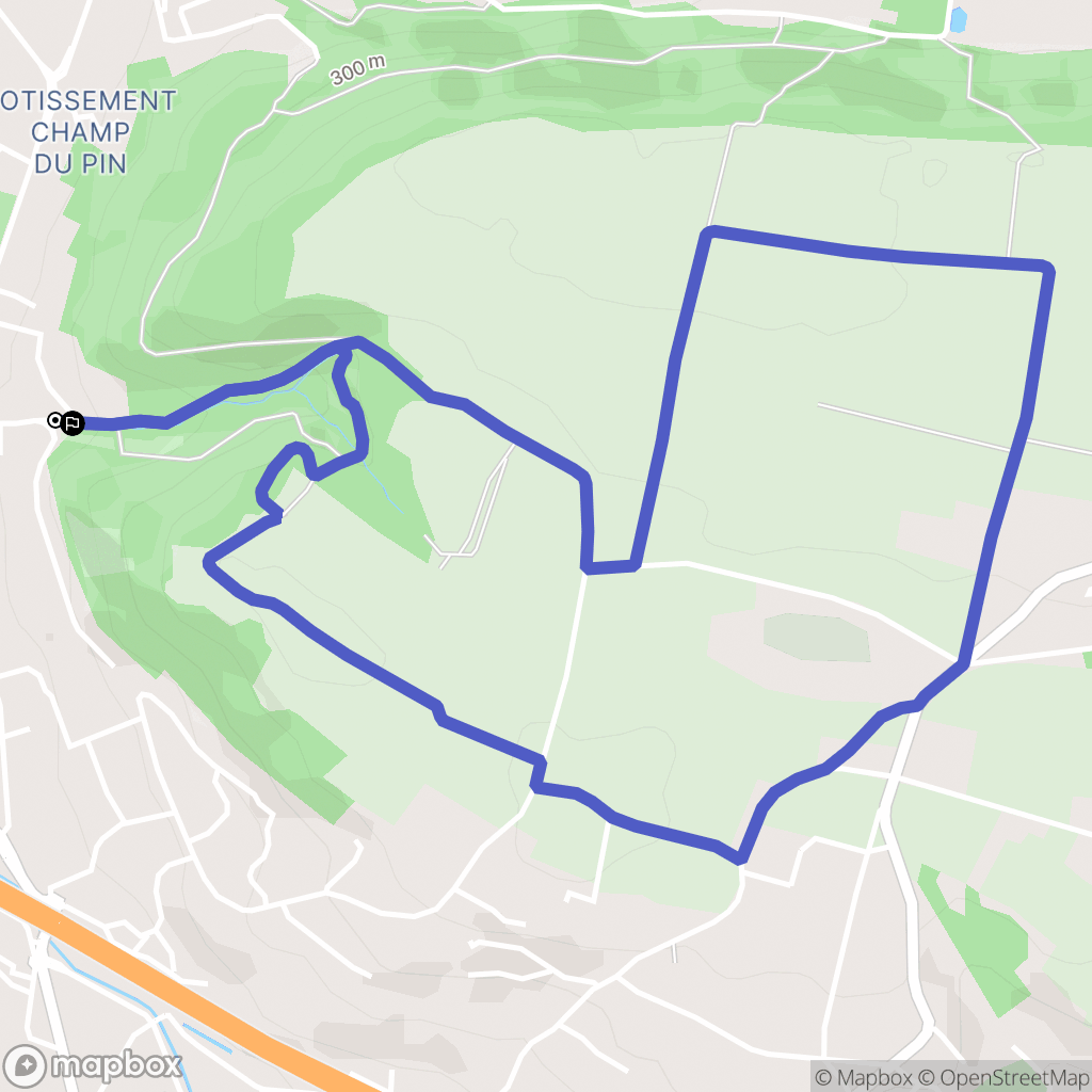 Bourgoin-Jallieu : carte du parcours de randonnée - France