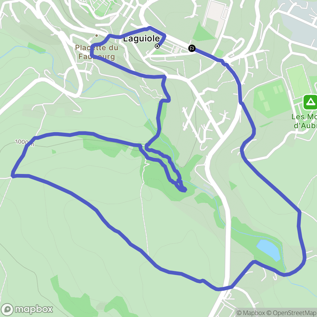 Laguiole : carte du parcours de randonnée - France