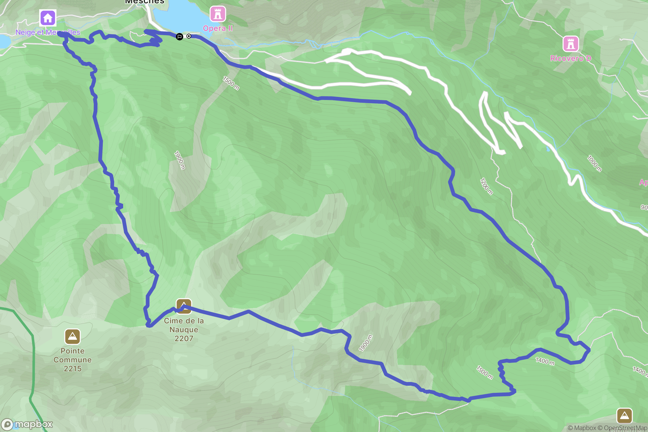 Tende : carte du parcours de randonnée - France