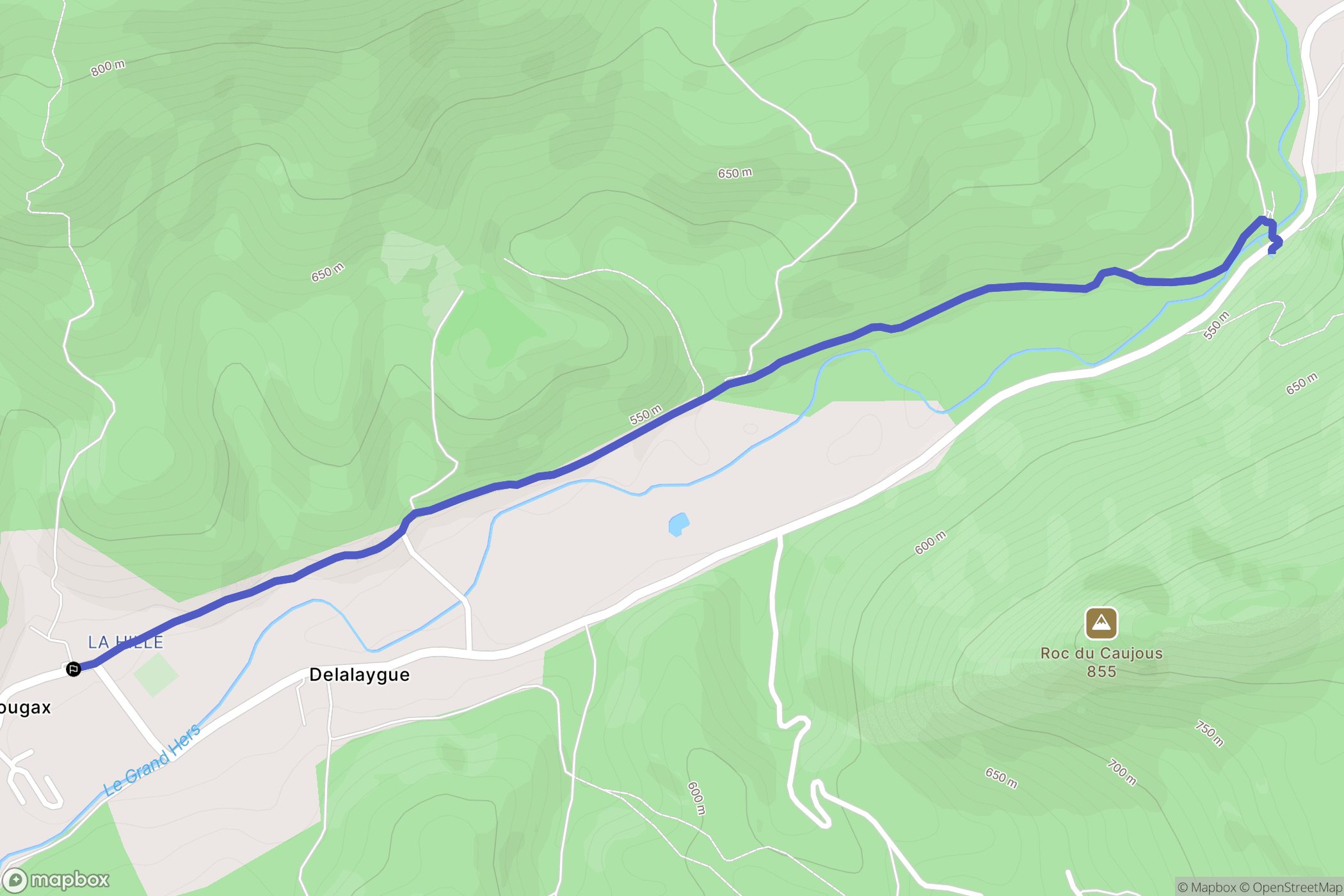 Fougax-et-Barrineuf : carte du parcours de randonnée - France