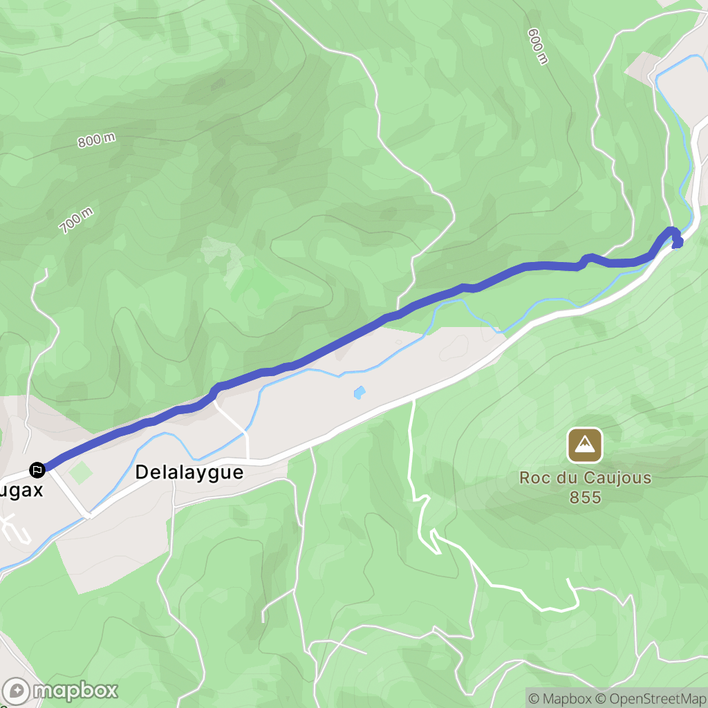 Fougax-et-Barrineuf : carte du parcours de randonnée - France