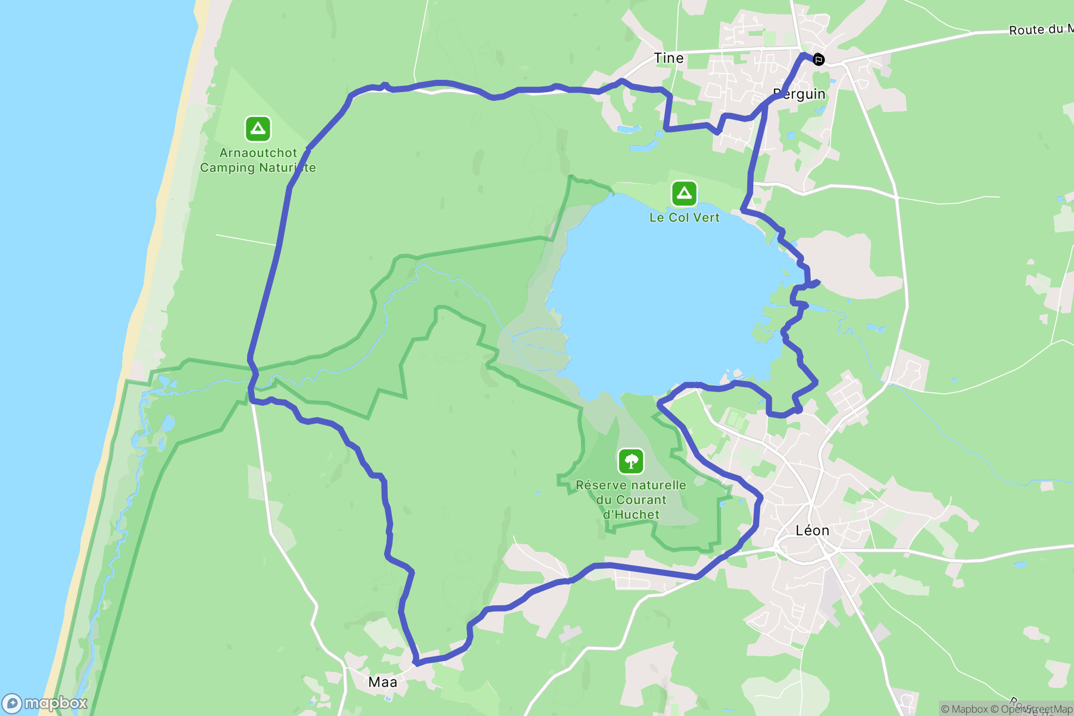 Vielle-Saint-Girons : carte du parcours de randonnée - France