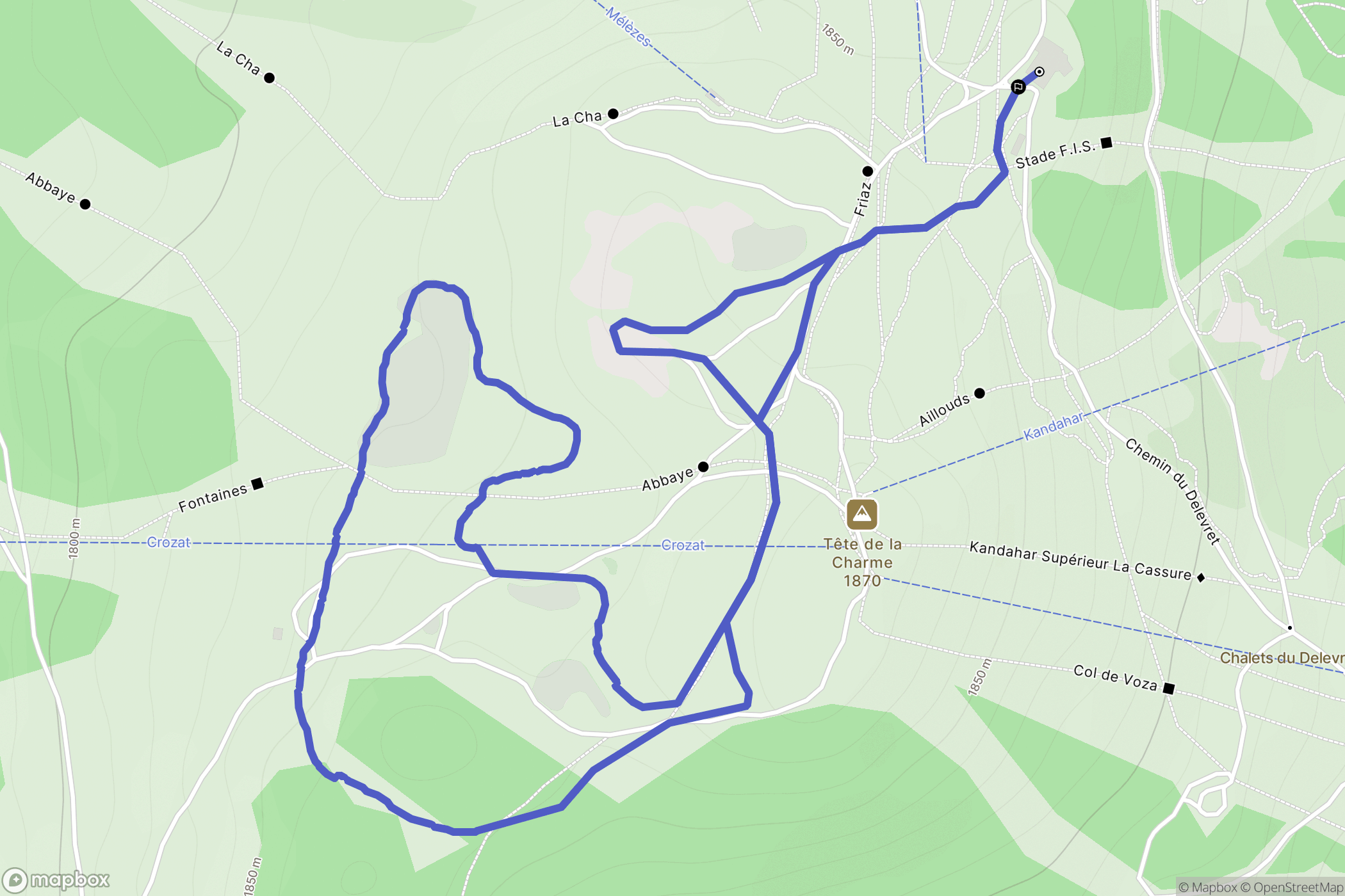 Saint-Gervais-les-Bains : carte du parcours de randonnée - France