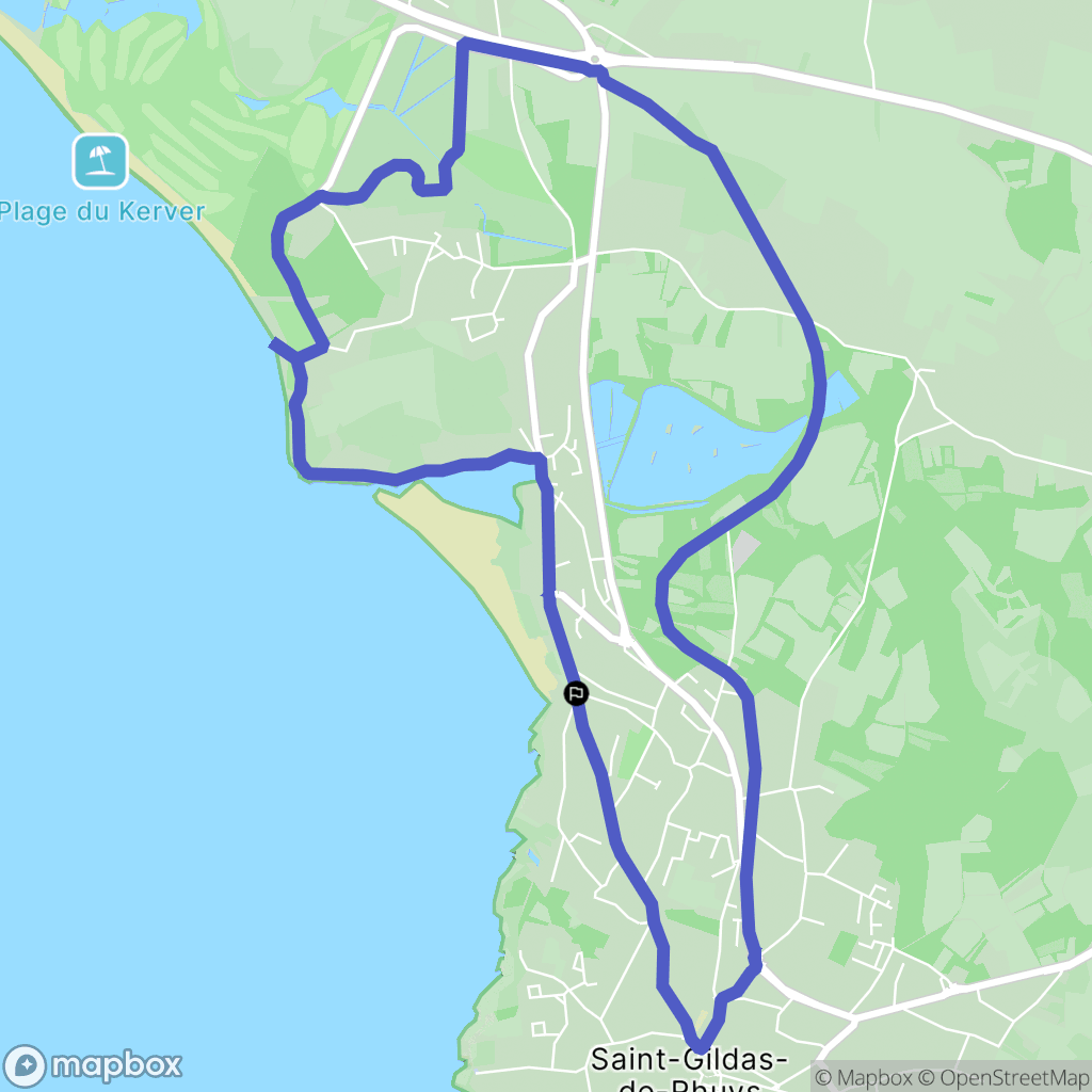 Saint-Gildas-de-Rhuys : carte du parcours de randonnée - France