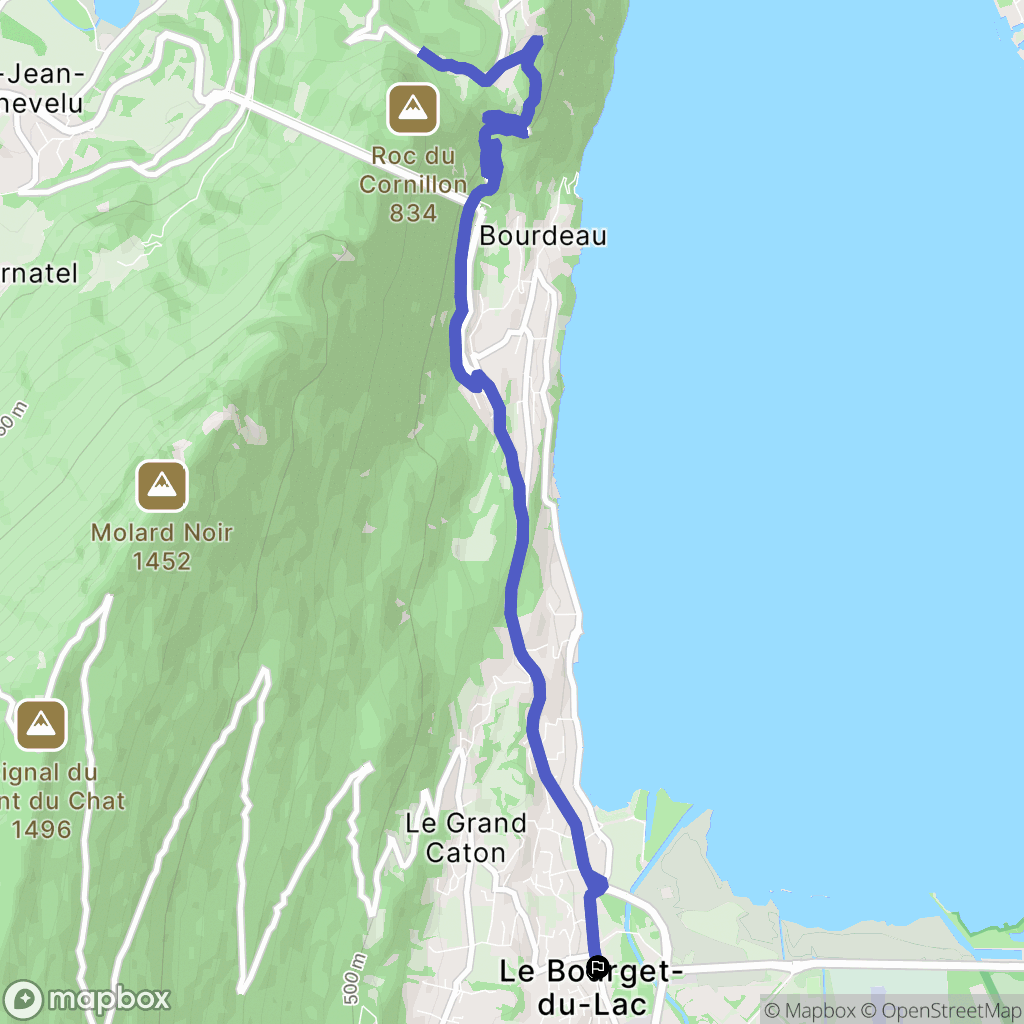 Le Bourget-du-Lac : carte du parcours de randonnée - France