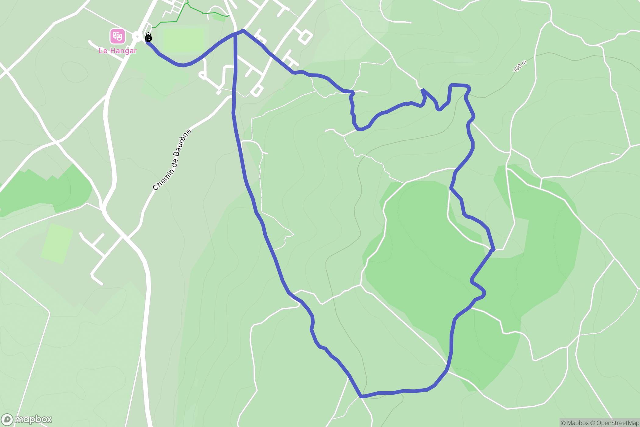 Fleury : carte du parcours de randonnée - France