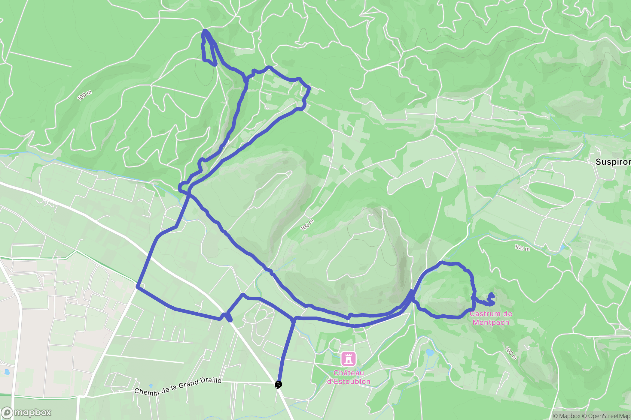 Fontvieille : carte du parcours de randonnée - France