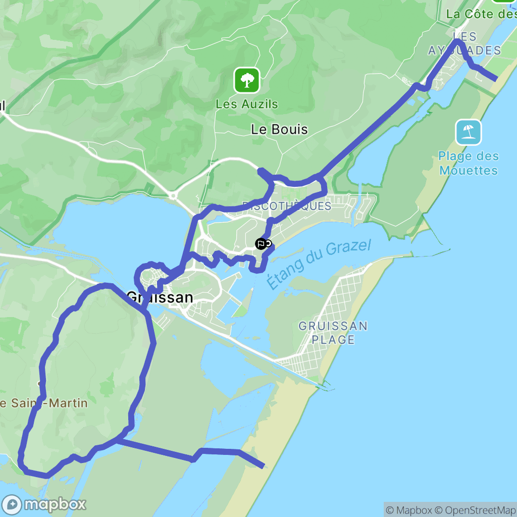 Gruissan : carte du parcours de randonnée - France