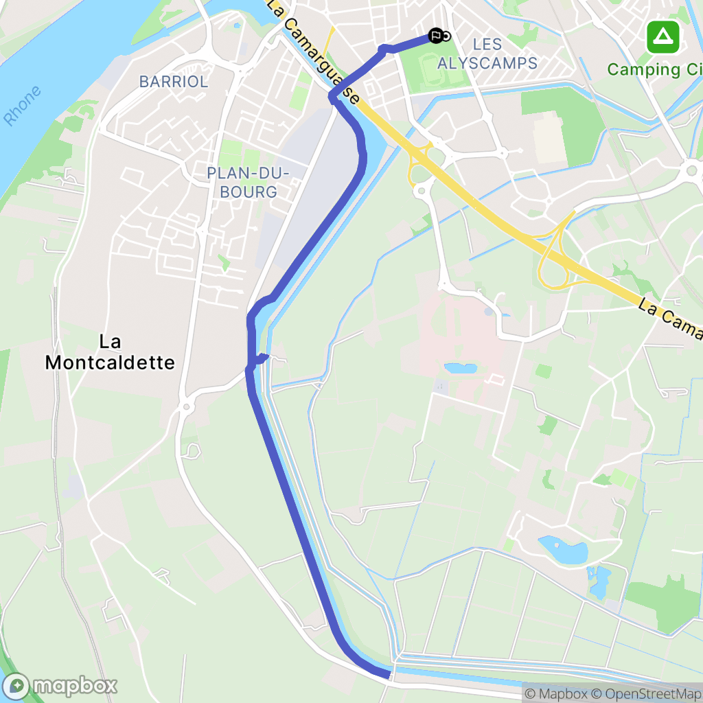Arles : carte du parcours de randonnée - France