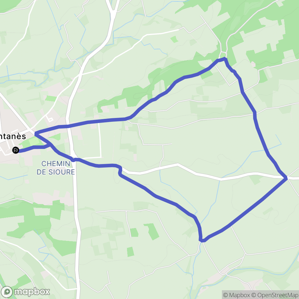 Fontanes : carte du parcours de randonnée - France