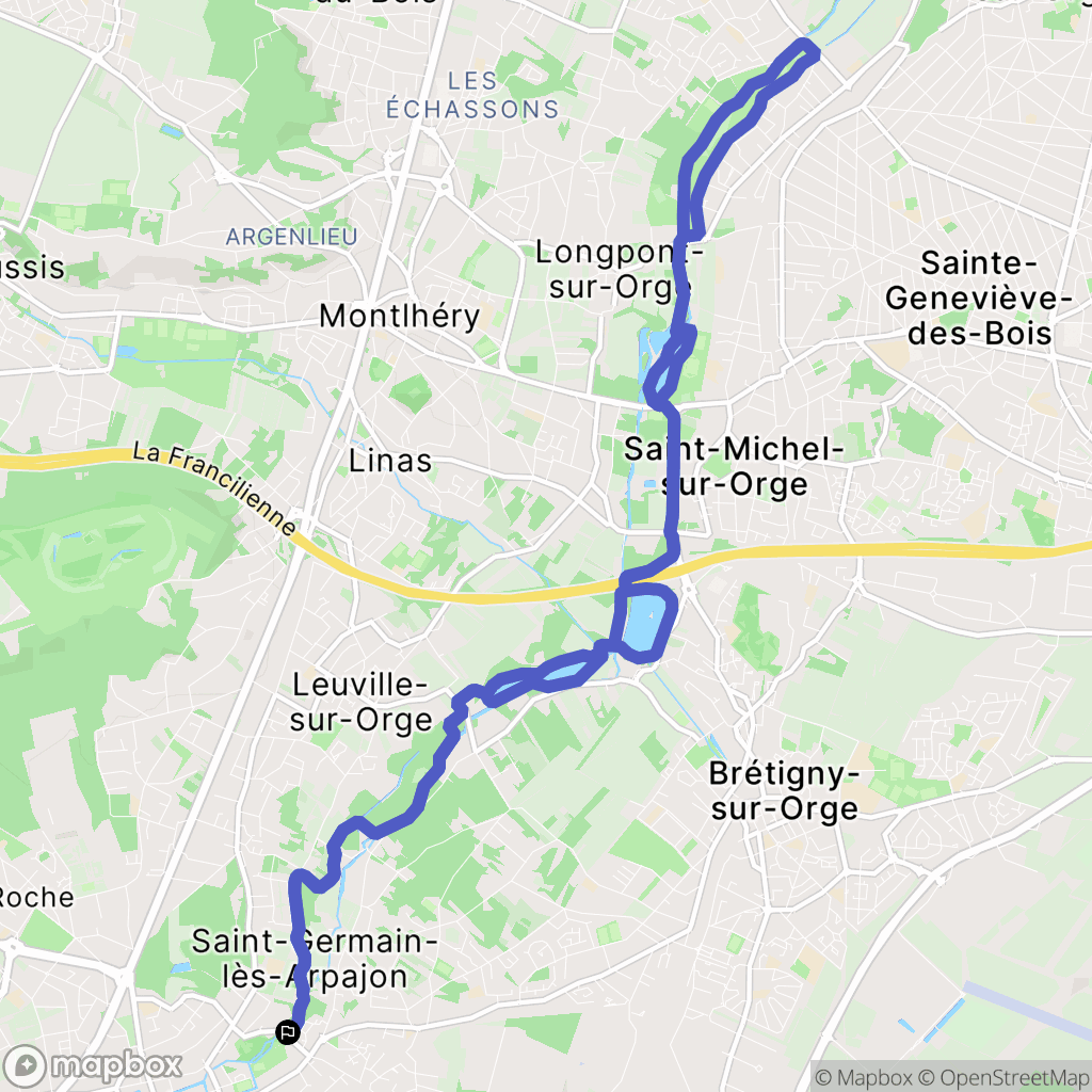 Saint-Germain-lès-Arpajon : carte du parcours de randonnée - France