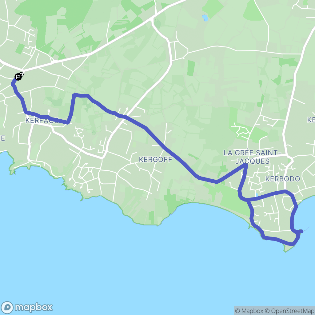 Saint-Gildas-de-Rhuys : carte du parcours de randonnée - France