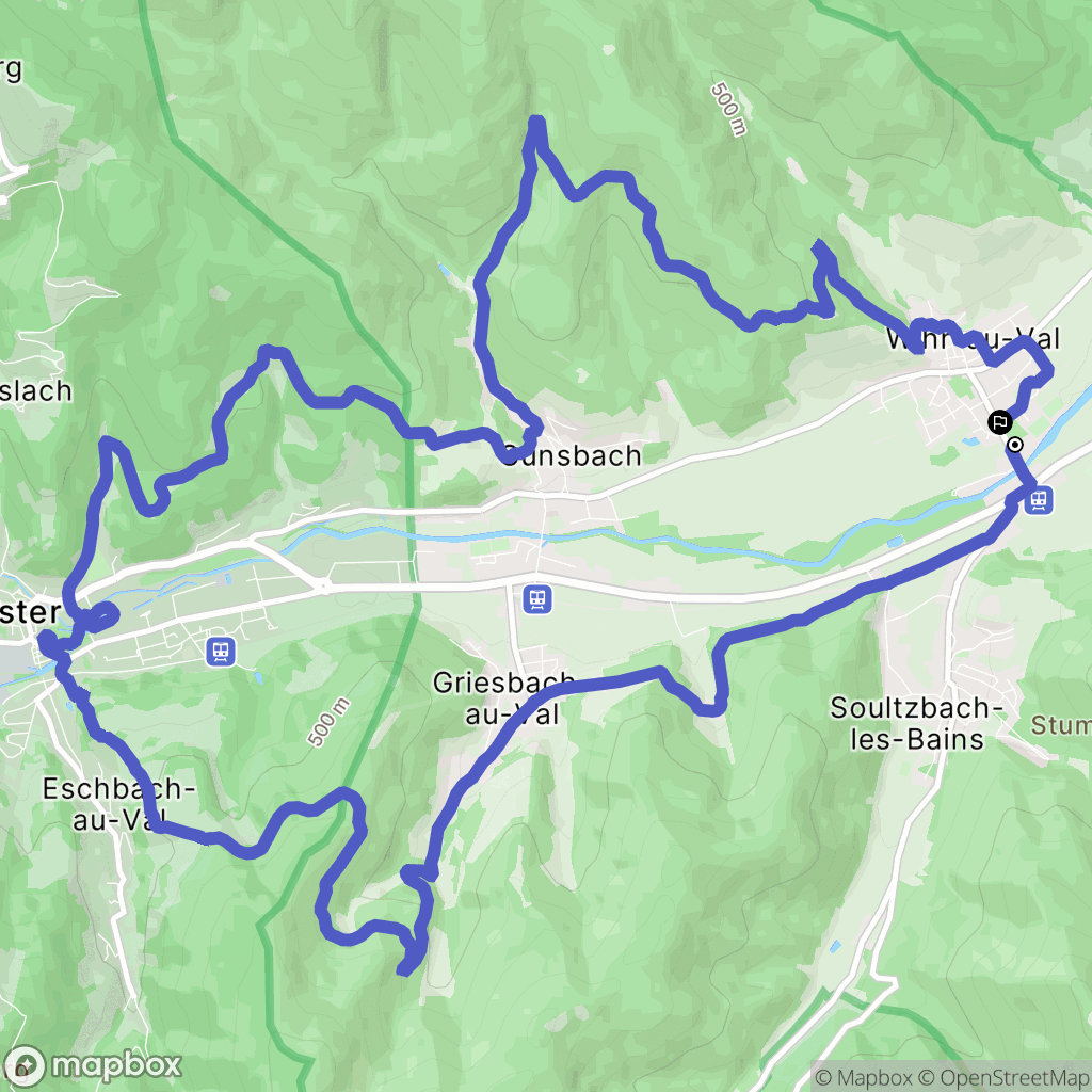 Wihr-au-Val : carte du parcours de randonnée - France