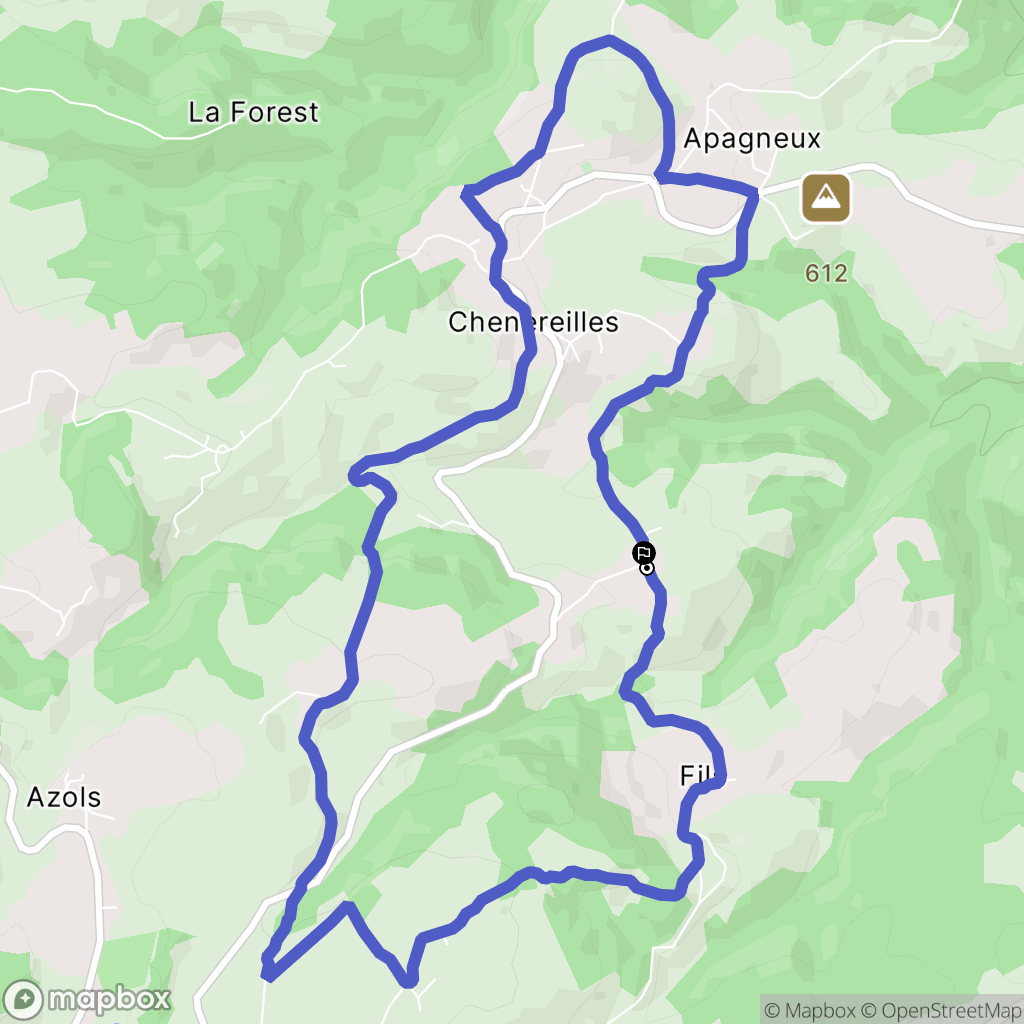 Chenereilles : carte du parcours de randonnée - France
