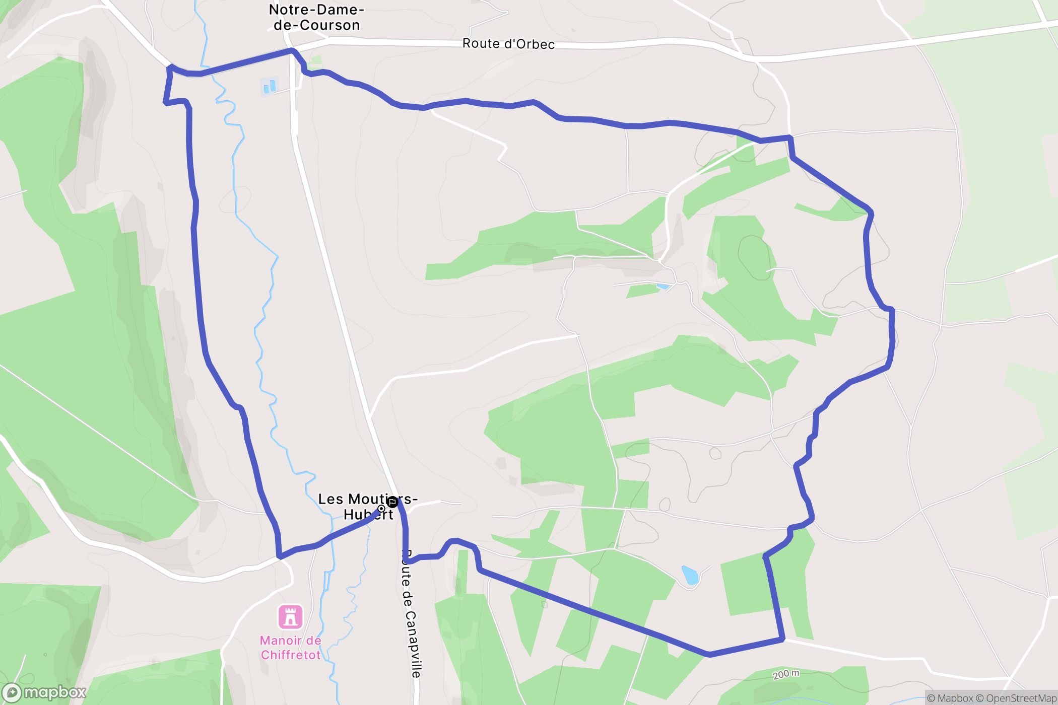 Livarot-Pays-d'Auge : carte du parcours de randonnée - France
