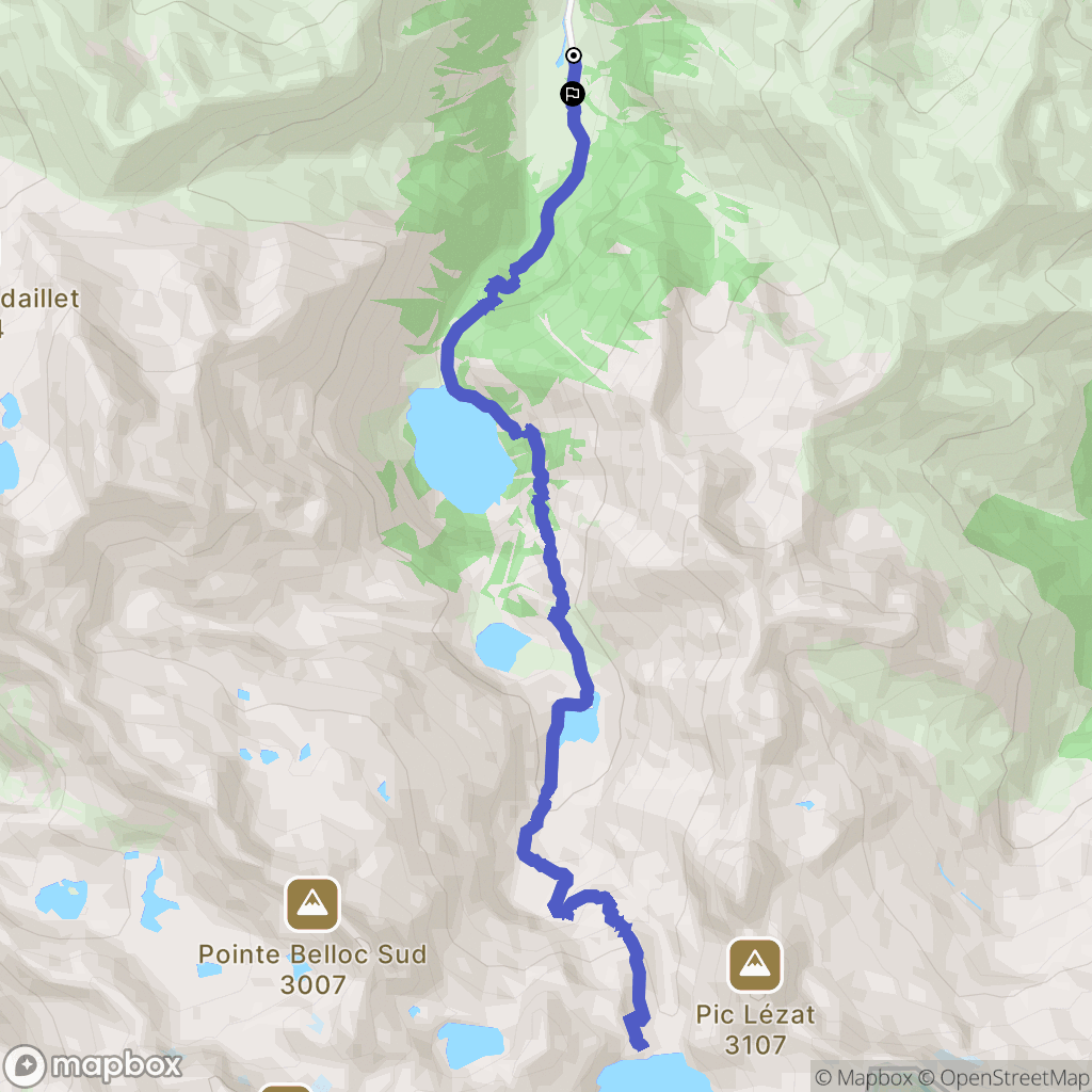 Oô : carte du parcours de randonnée - France