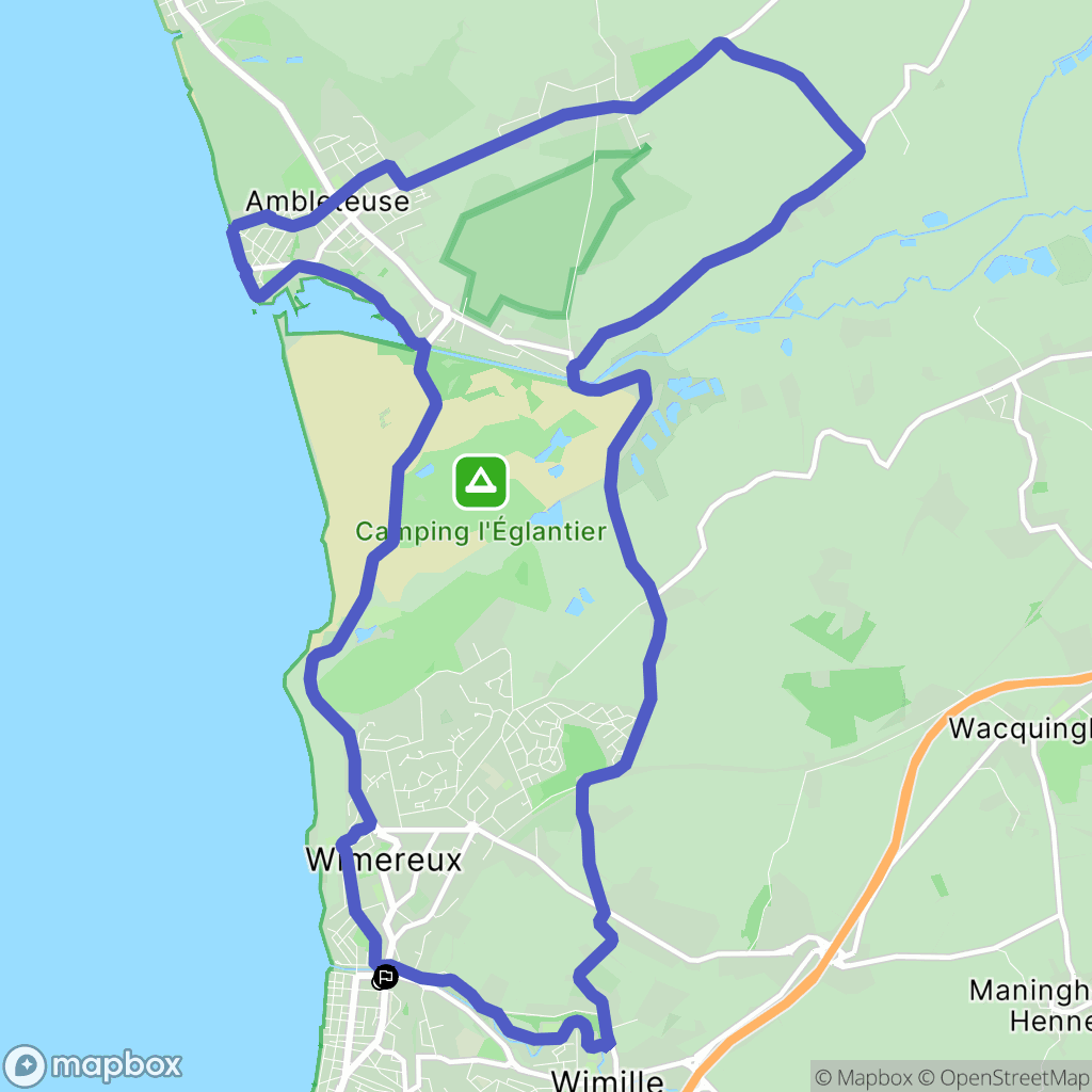 Wimereux : carte du parcours de randonnée - France