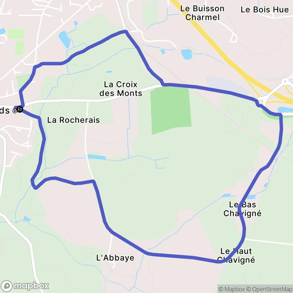 Corps-Nuds : carte du parcours de randonnée - France