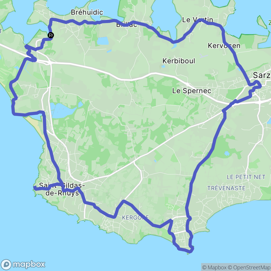 Sarzeau : carte du parcours de randonnée - France