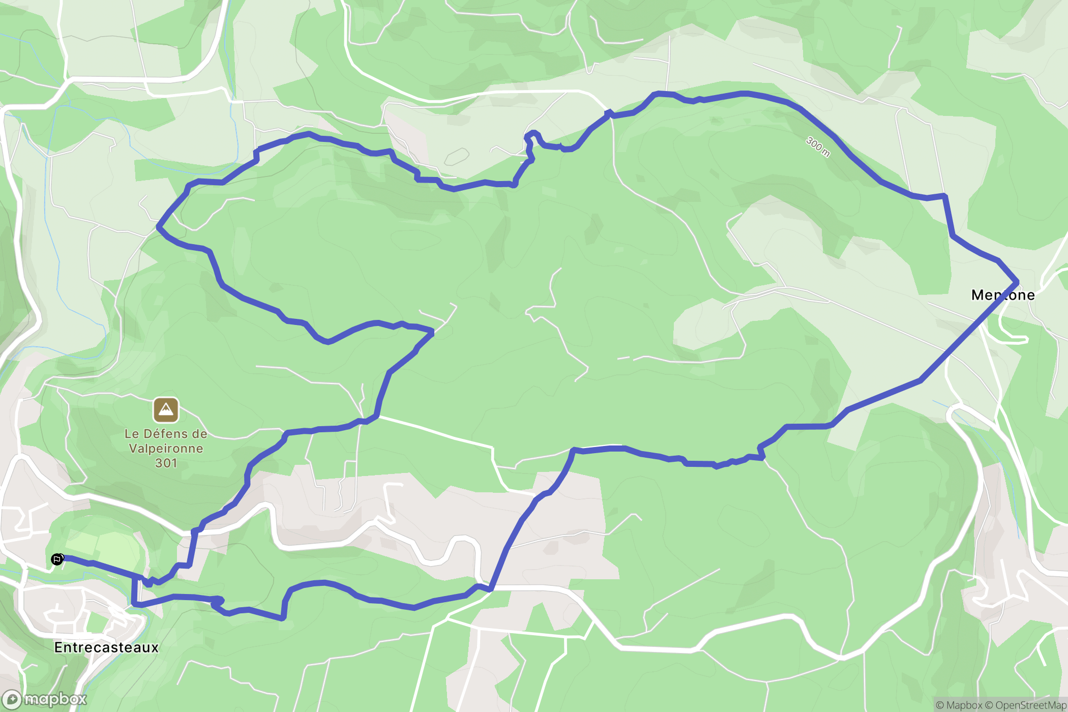 Entrecasteaux : carte du parcours de randonnée - France