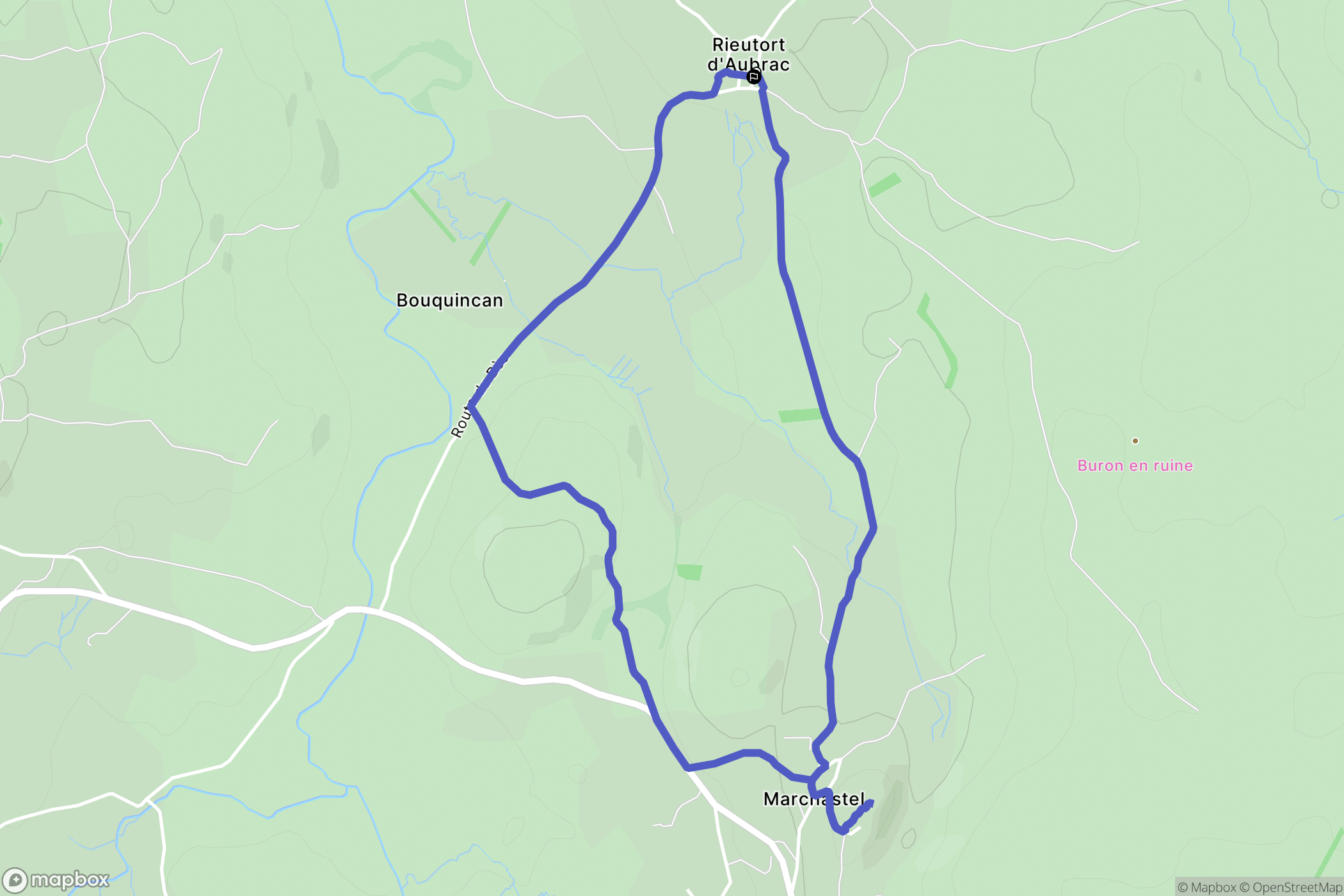 Marchastel : carte du parcours de randonnée - France