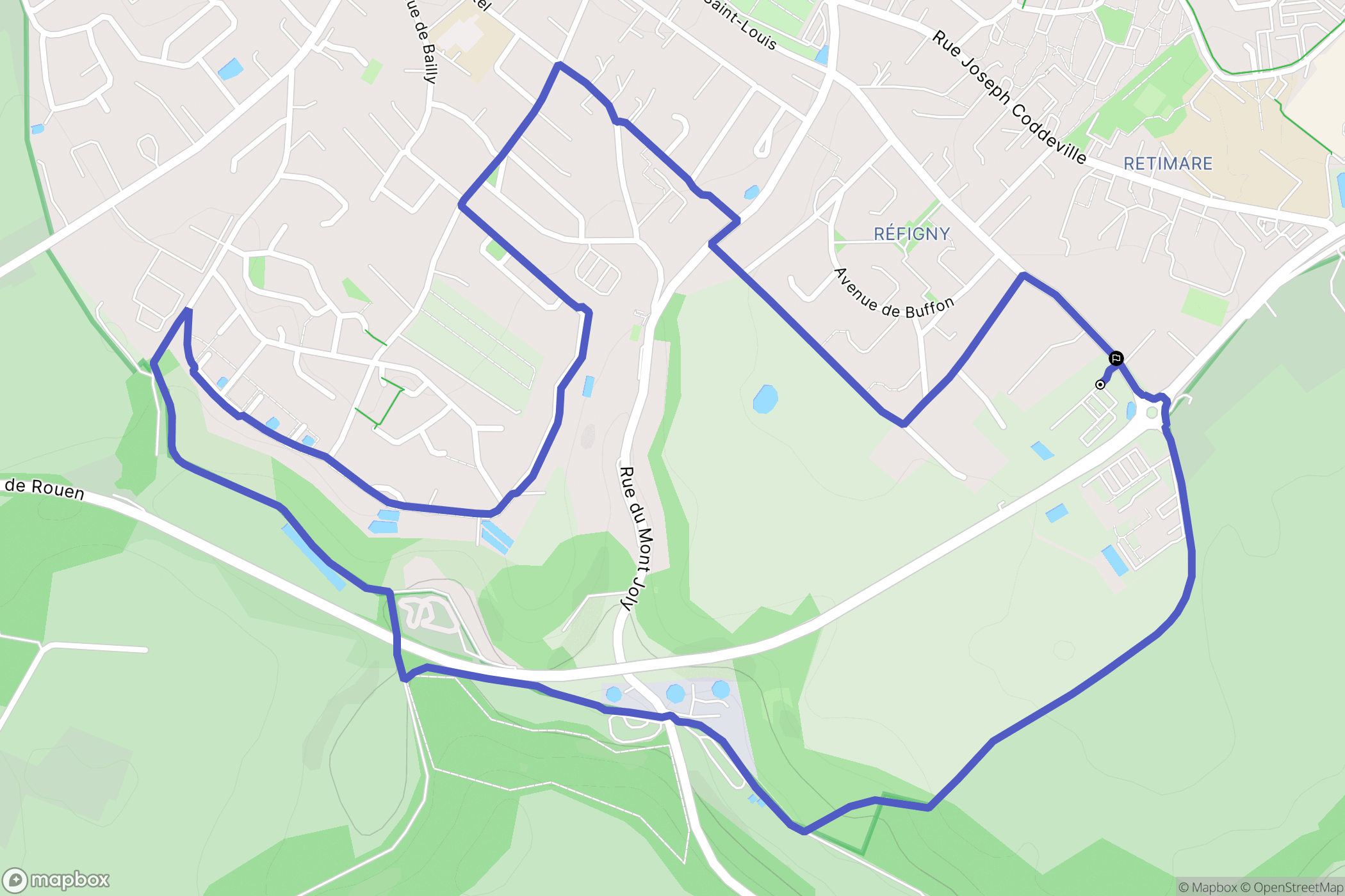 Yvetot : carte du parcours de randonnée - France