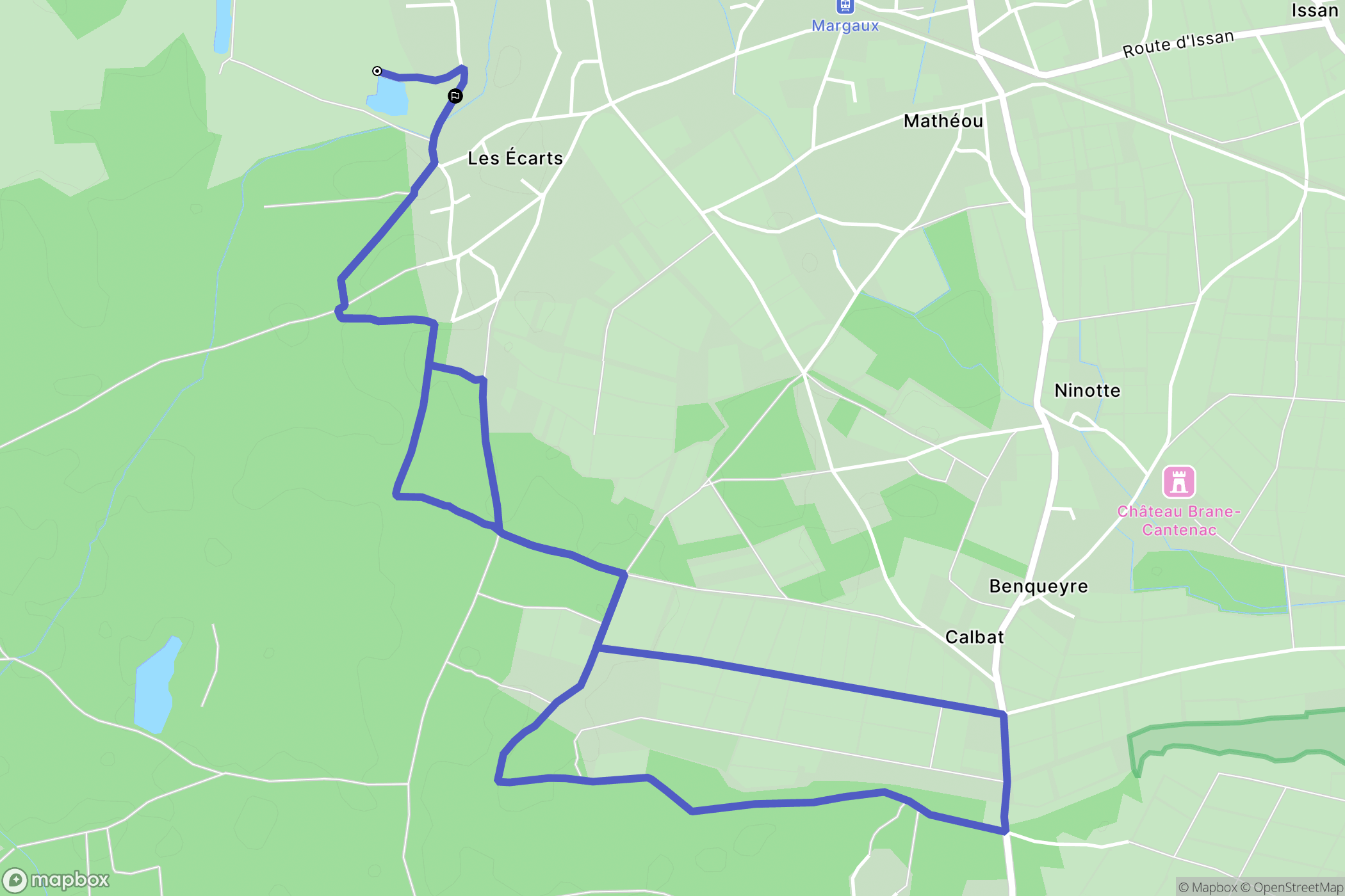 Soussans : carte du parcours de randonnée - France