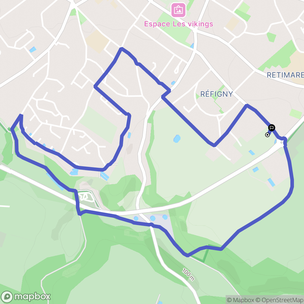 Yvetot : carte du parcours de randonnée - France