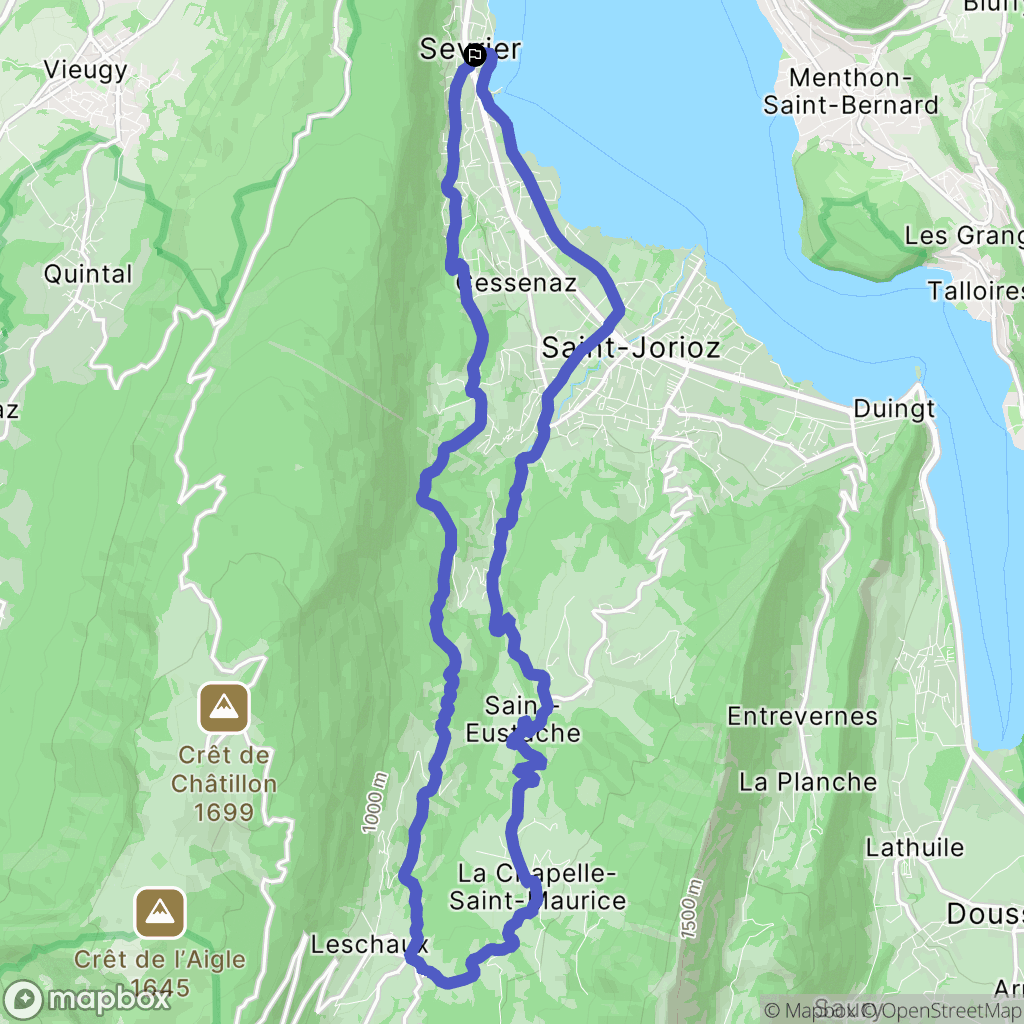 Sévrier : carte du parcours de randonnée - France
