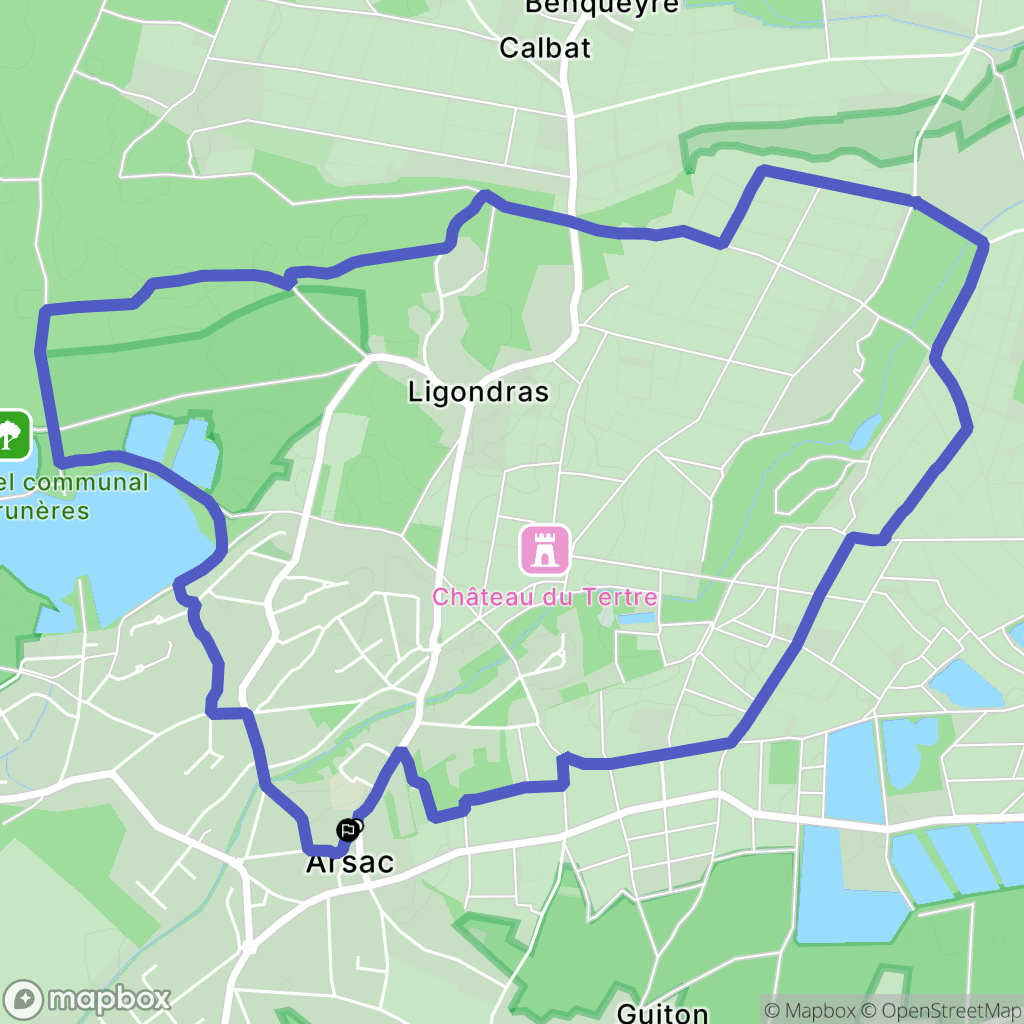 Arsac : carte du parcours de randonnée - France