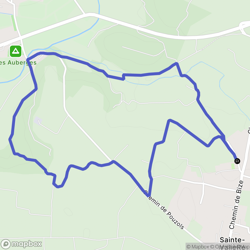 Sainte-Valière : carte du parcours de randonnée - France