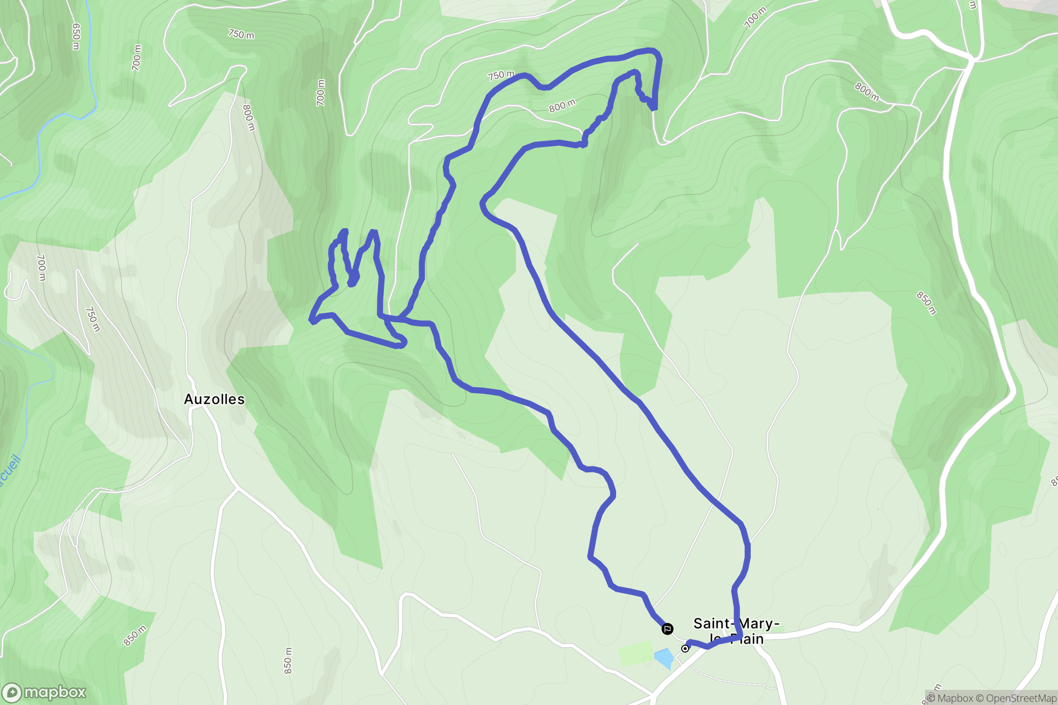 Saint-Mary-le-Plain : carte du parcours de randonnée - France