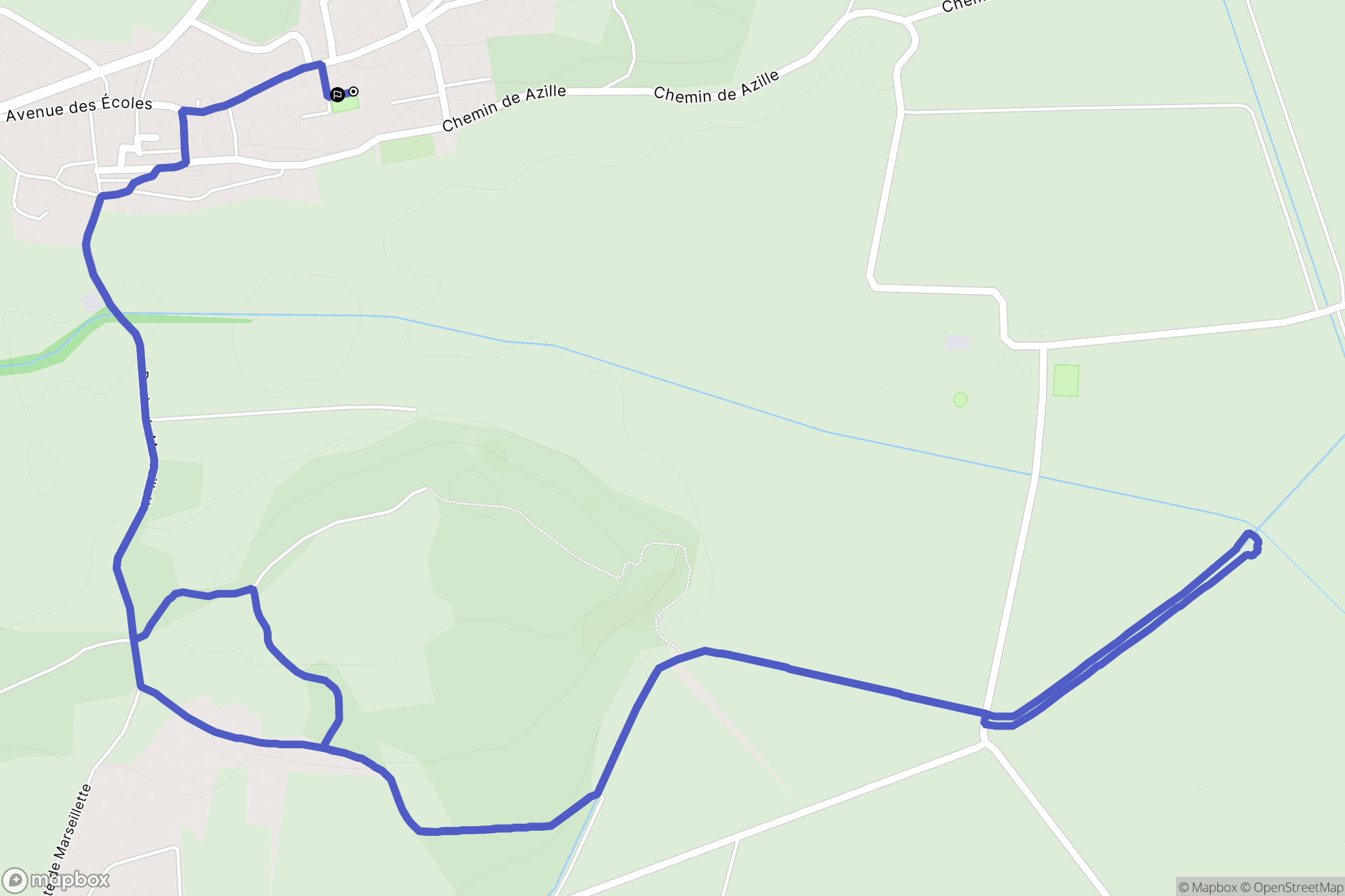 Saint-Frichoux : carte du parcours de randonnée - France