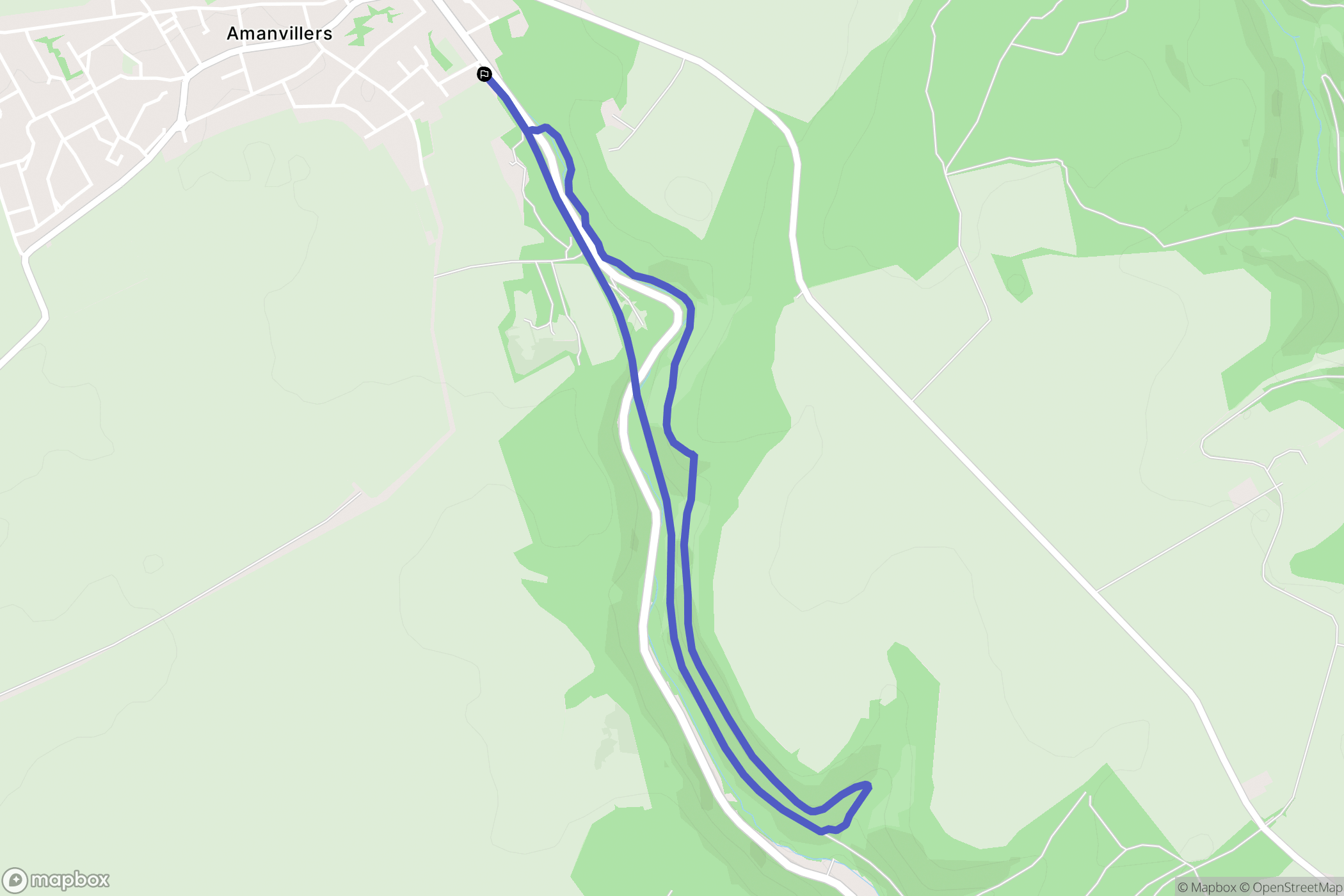 Amanvillers : carte du parcours de randonnée - France