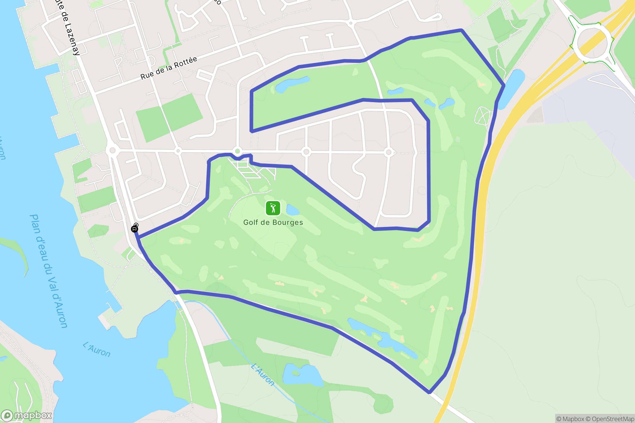 Bourges : carte du parcours de randonnée - France