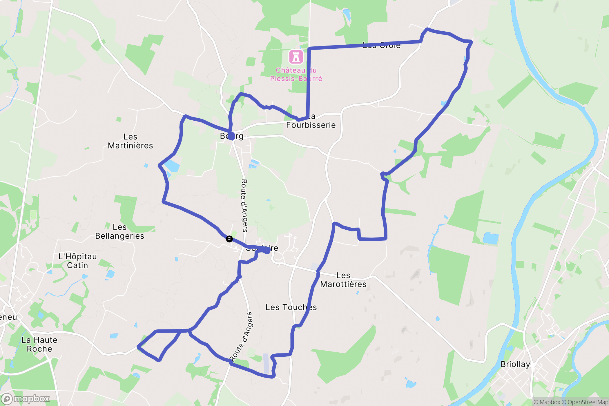 Soulaire-et-Bourg : carte du parcours de randonnée - France